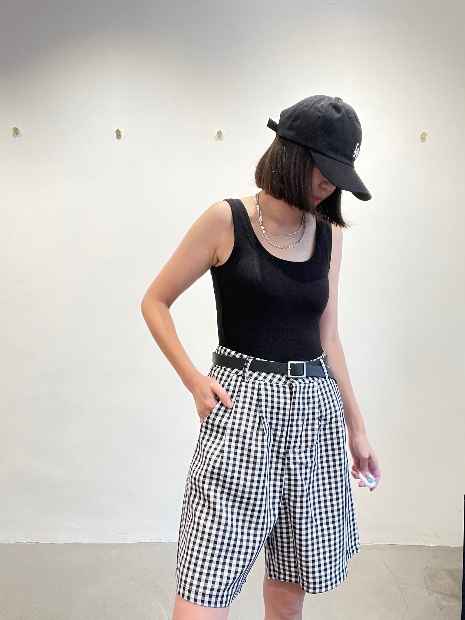 Checker Bermuda Shorts B&W