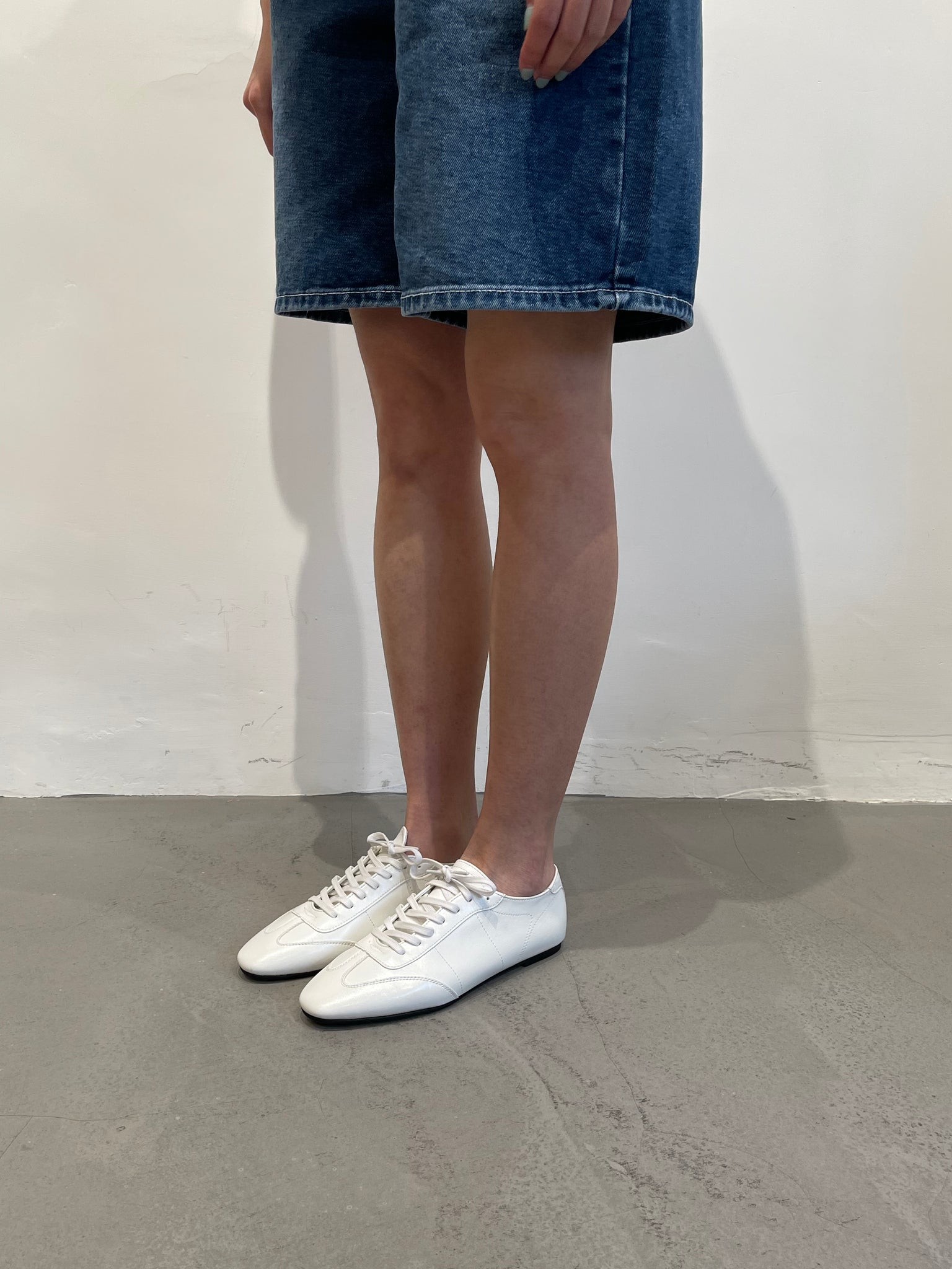 Slim Faux Leather Sneaker White