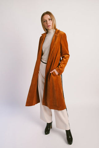 Velvet Back Ruched Roe Coat