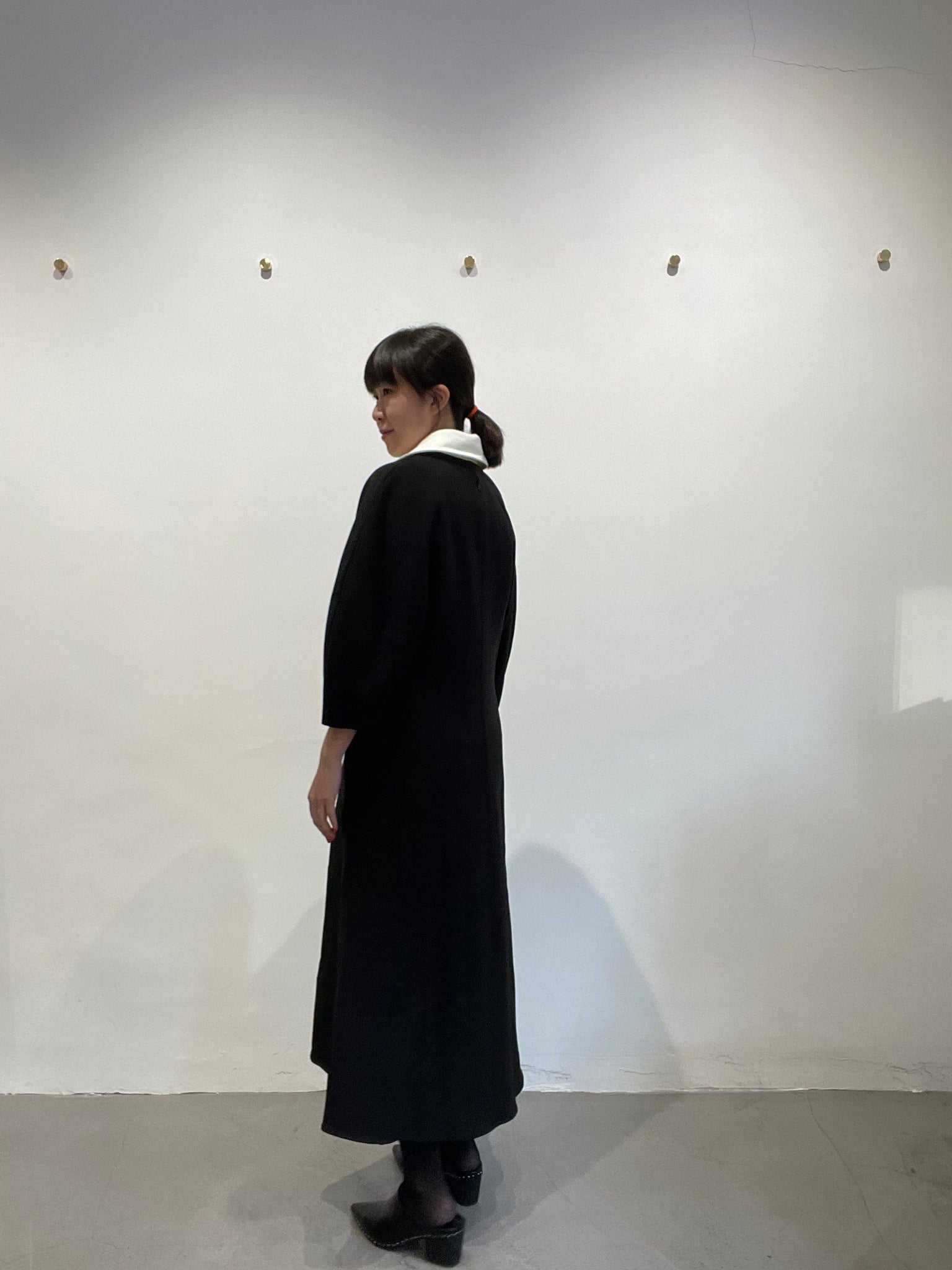 Quality 3D Sleeve Collar Slim Cut Dress Black