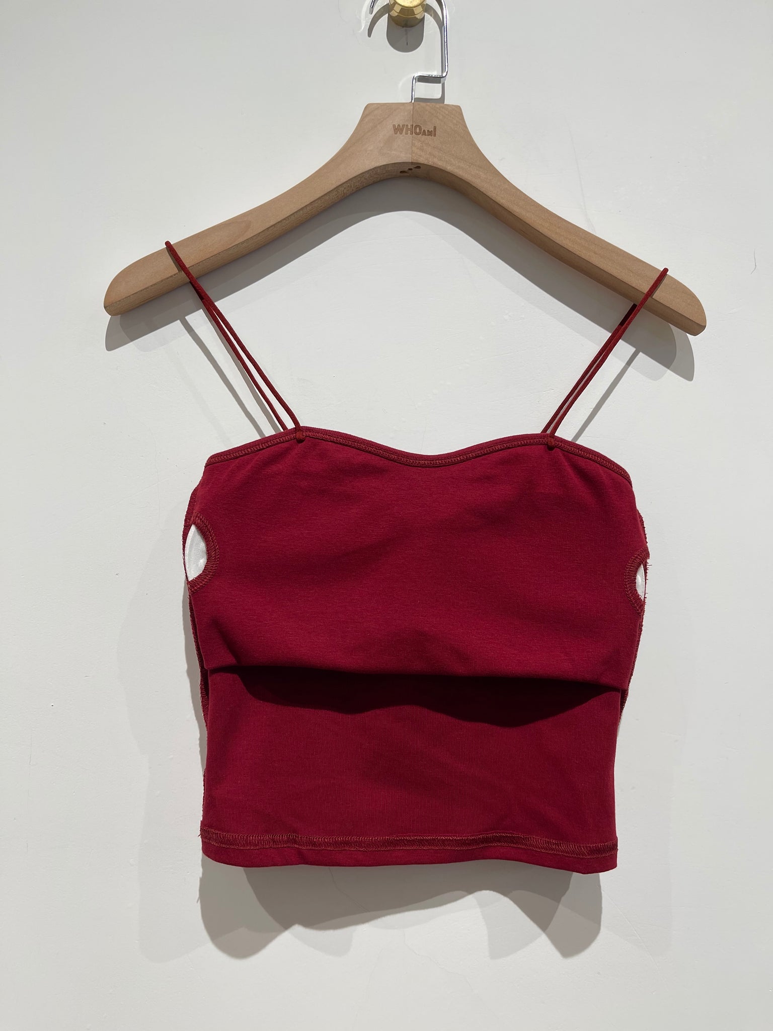 Nice Edge Thin Strap Bra Top Wine