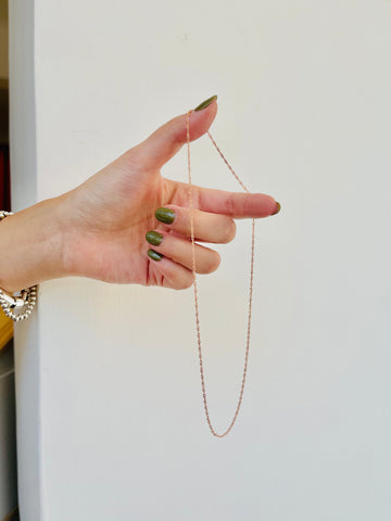 925 Silver Daily Circular Chain Necklace Rose Gold