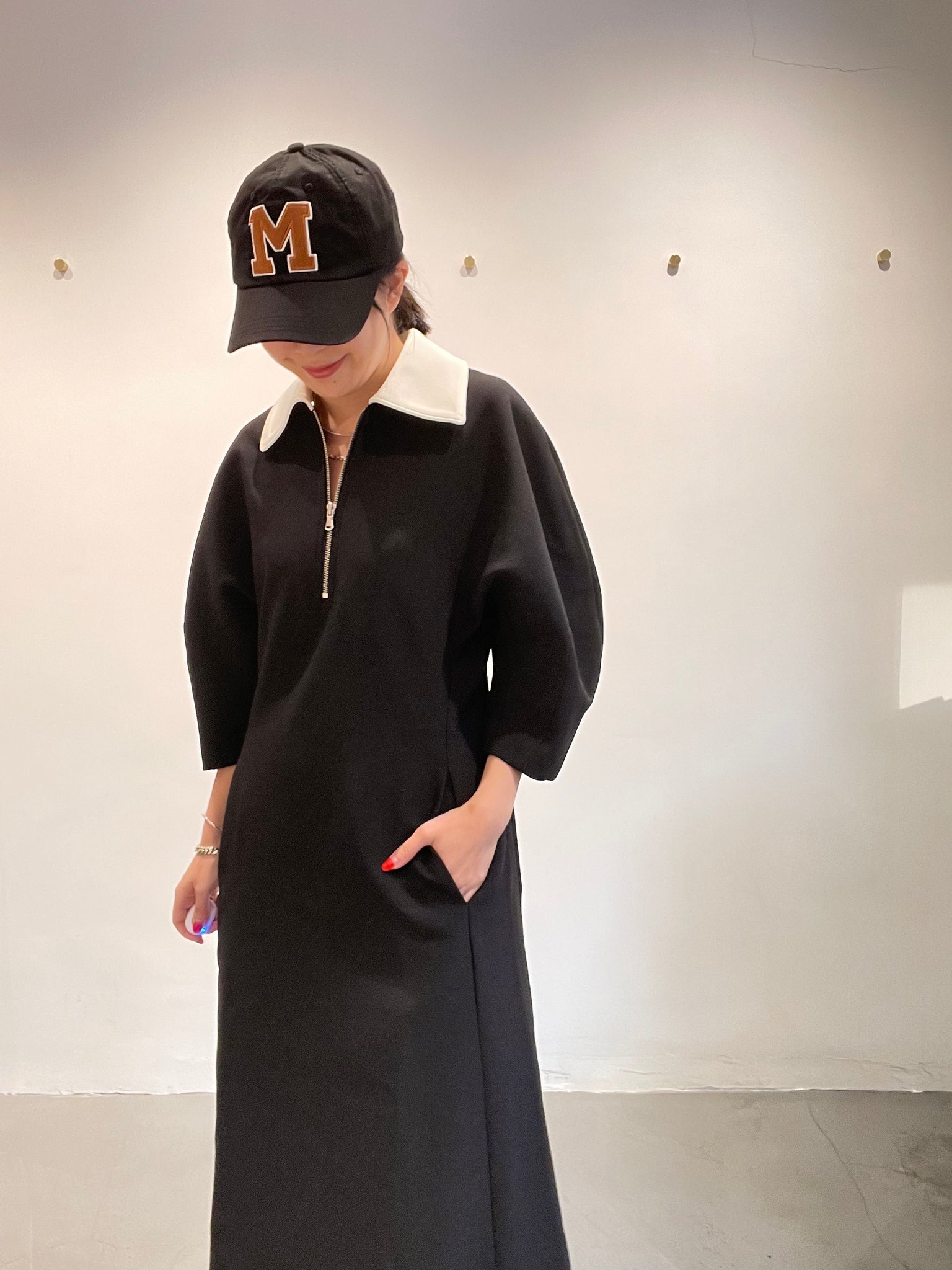 Quality 3D Sleeve Collar Slim Cut Dress Black