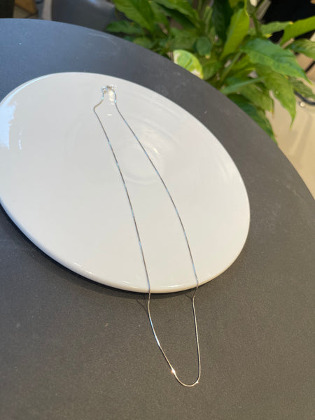 925 Silver Simple Thin Line Necklace 20"