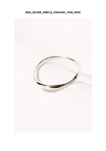 925 Silver Simple Organic Thin Ring - whoami