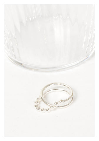 925 Silver Half Bead Chain Ring - whoami