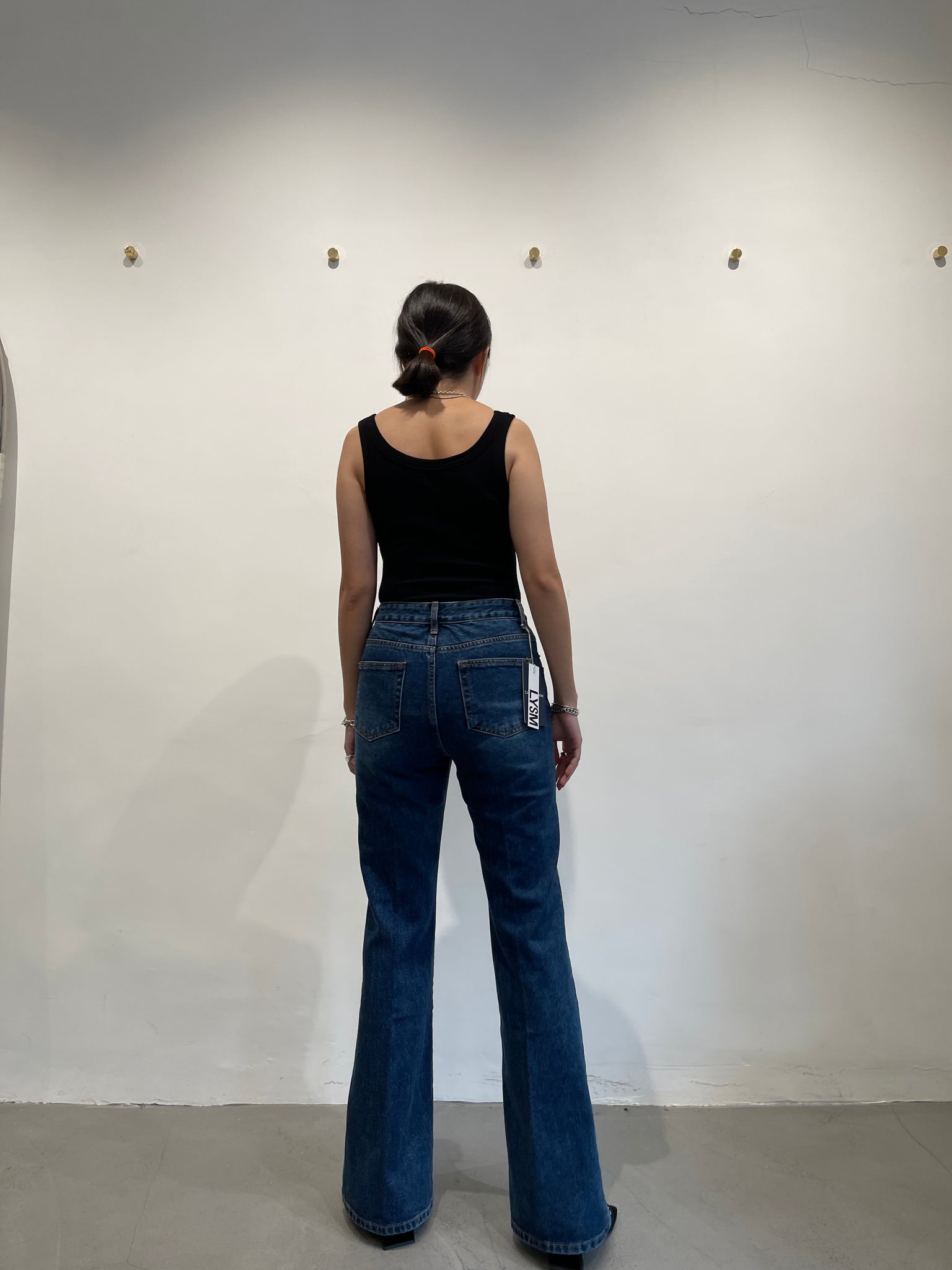 Premium Nice Washed Dark Blue Boot Cut Jeans