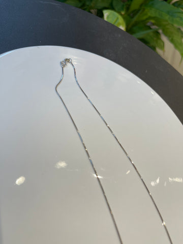 925 Silver Simple Thin Line Necklace 20"