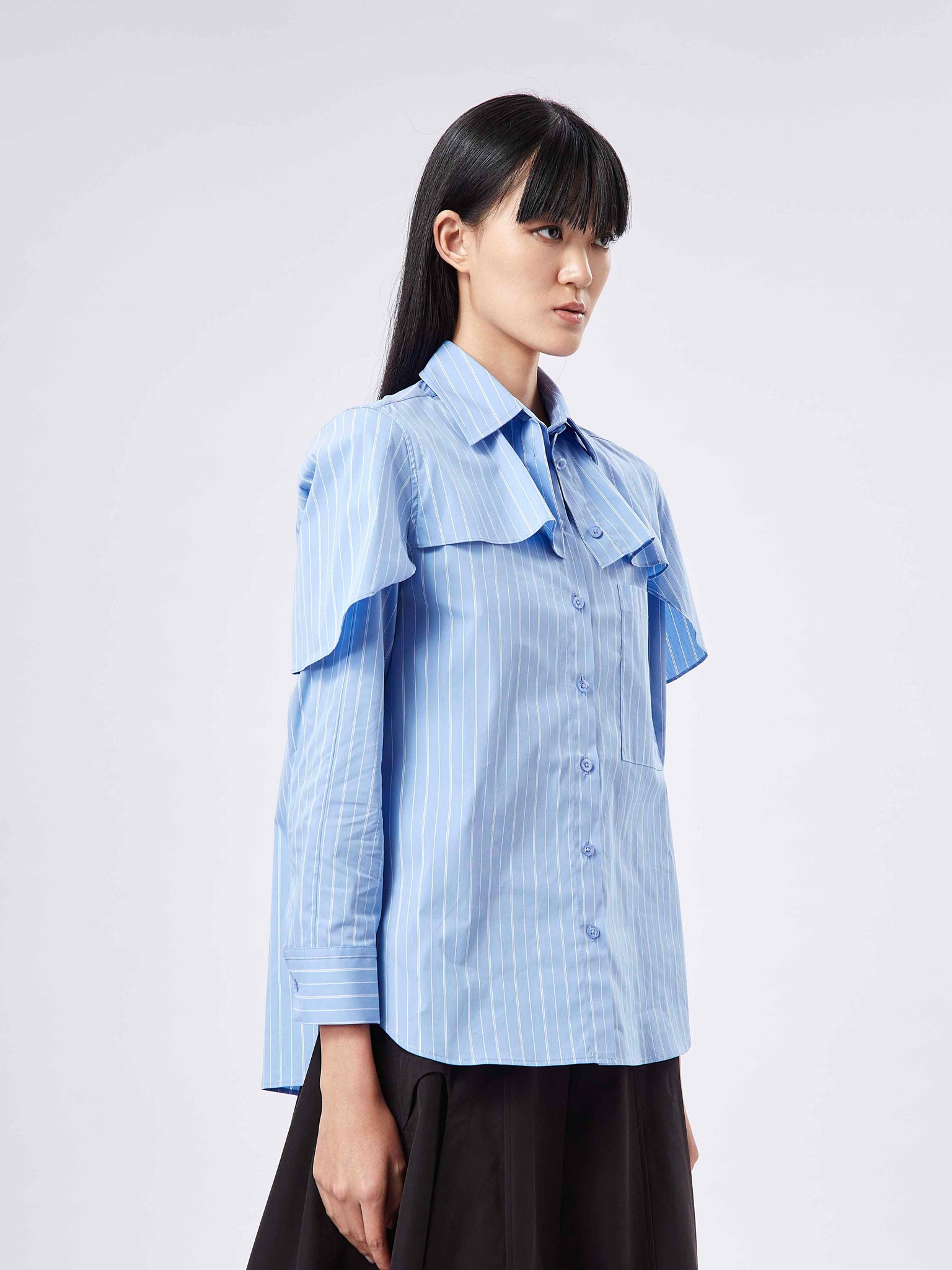 Layers Ruffle Shirt Stripe