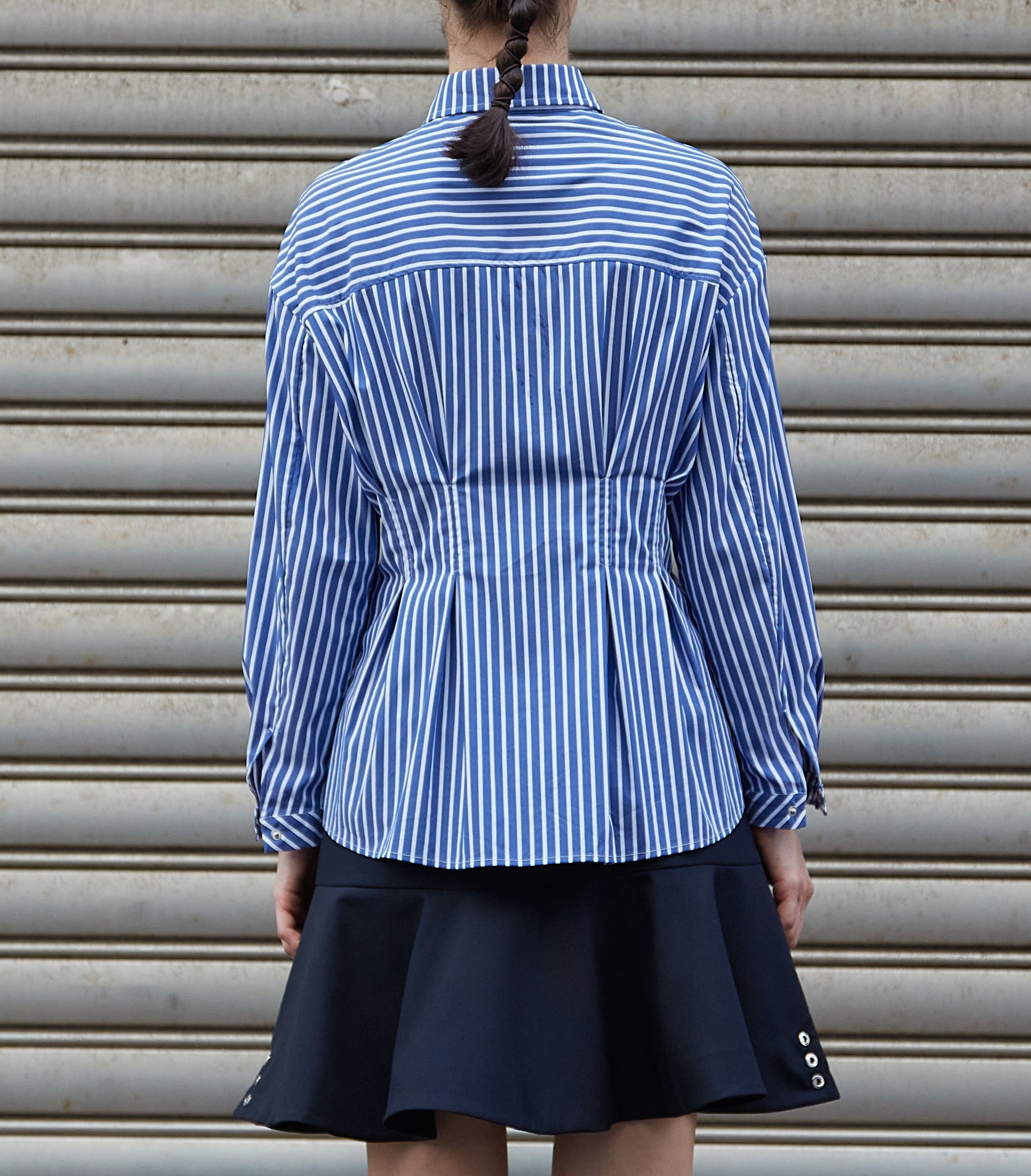 Stripe Peplum Shirt Blue Stripe