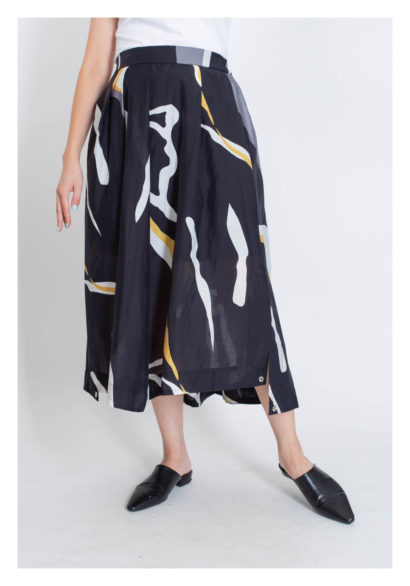 Abstract Pattern Slit Skirt - whoami