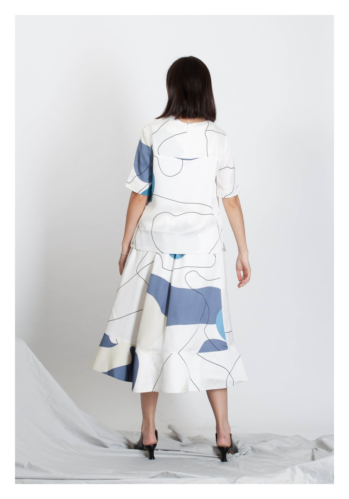 Artwork Maxi Skirt Blue - whoami