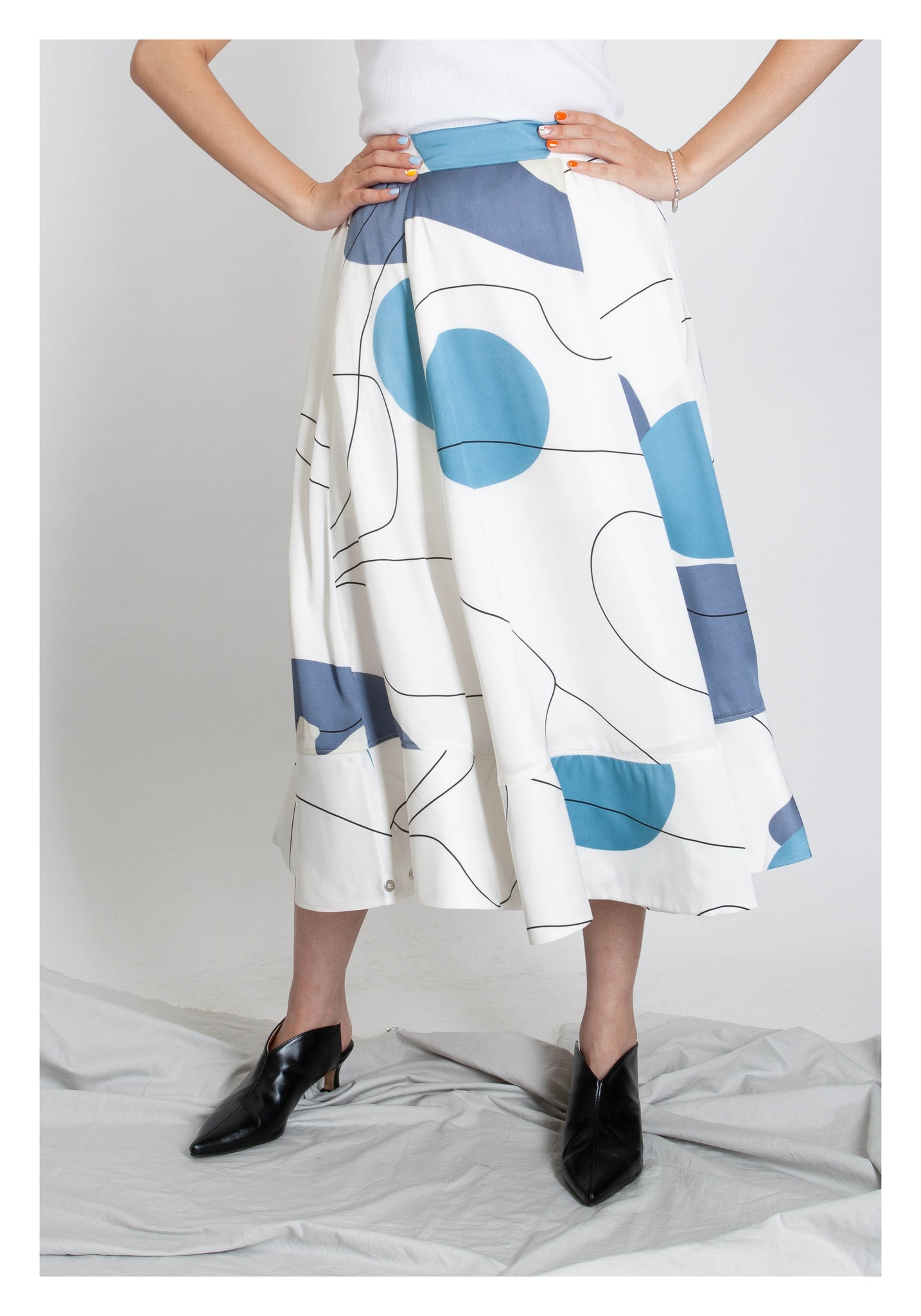 Artwork Maxi Skirt Blue - whoami