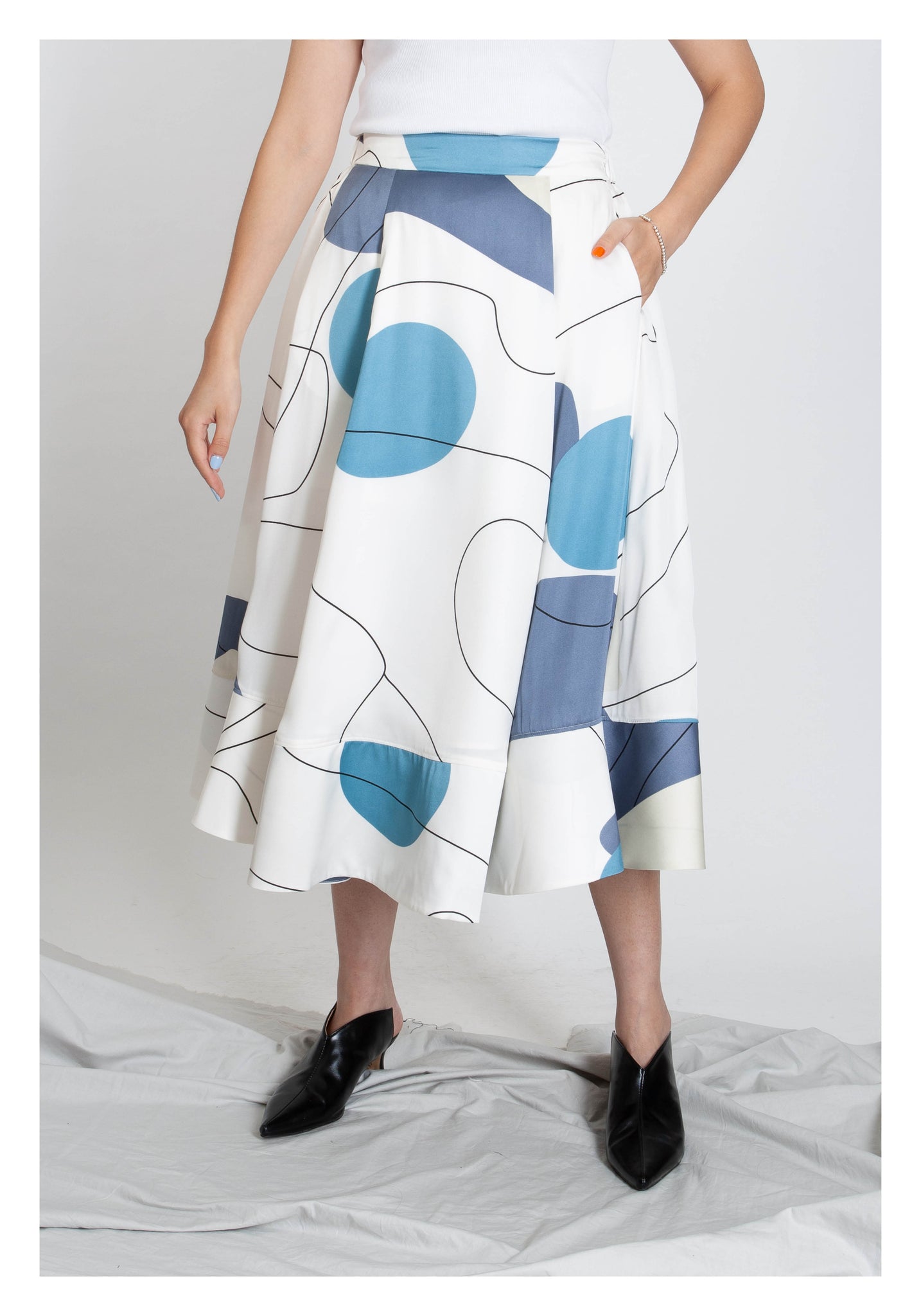 Artwork Maxi Skirt Blue - whoami