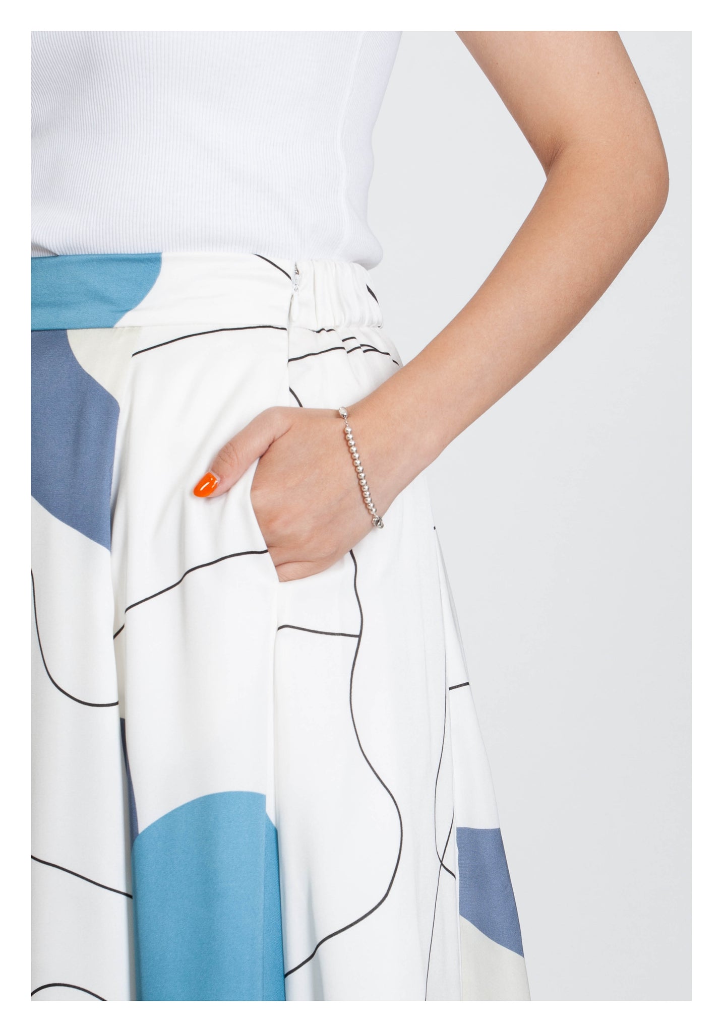 Artwork Maxi Skirt Blue - whoami