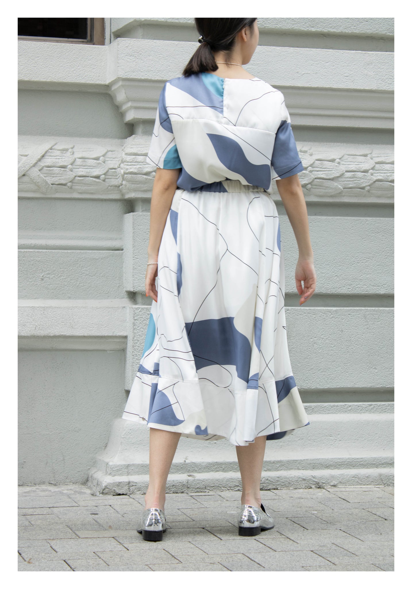 Artwork Simple Blouse Blue - whoami