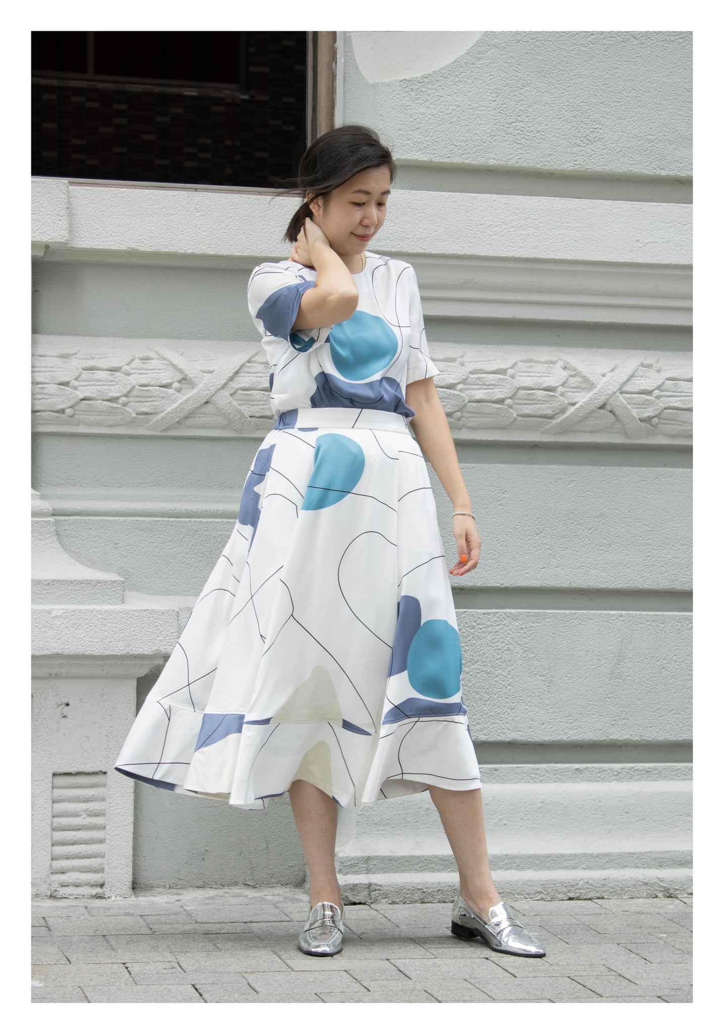 Artwork Simple Blouse Blue - whoami