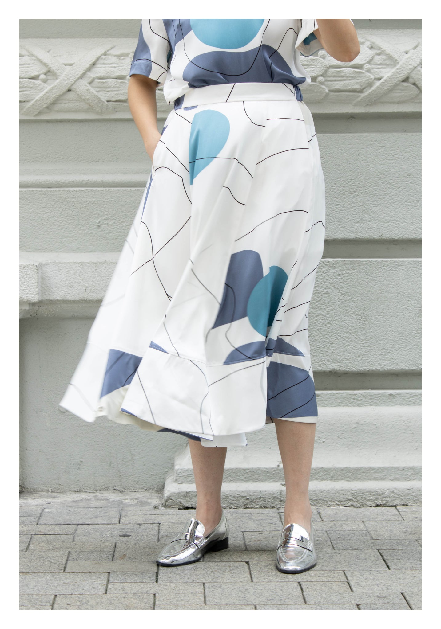 Artwork Maxi Skirt Blue - whoami