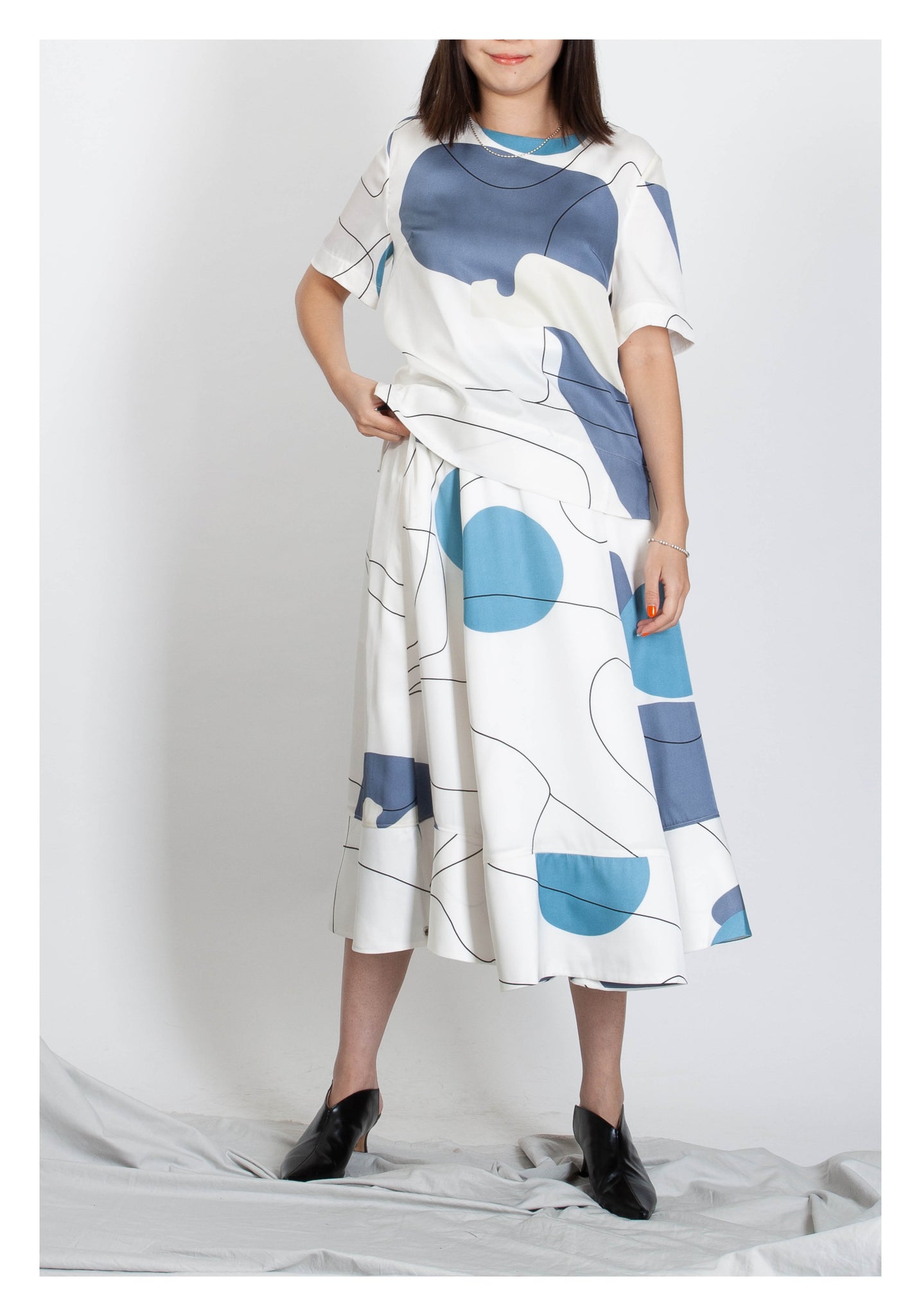 Artwork Maxi Skirt Blue - whoami
