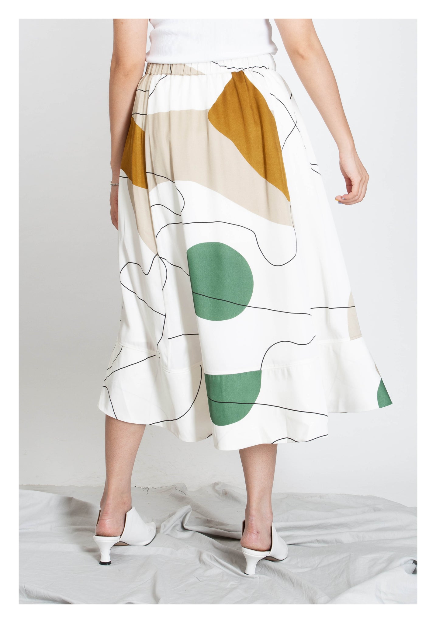 Artwork Maxi Skirt Green - whoami