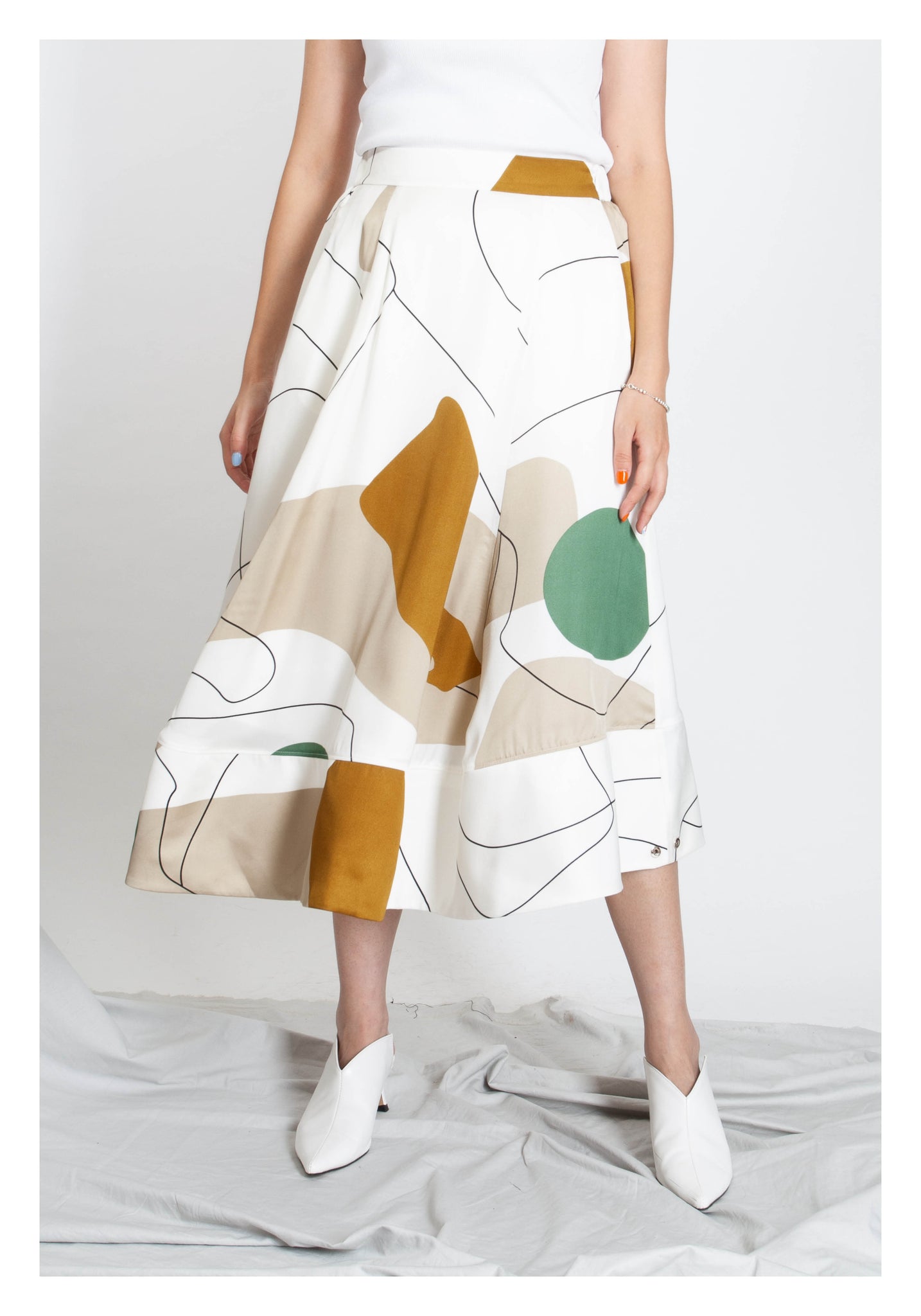 Artwork Maxi Skirt Green - whoami