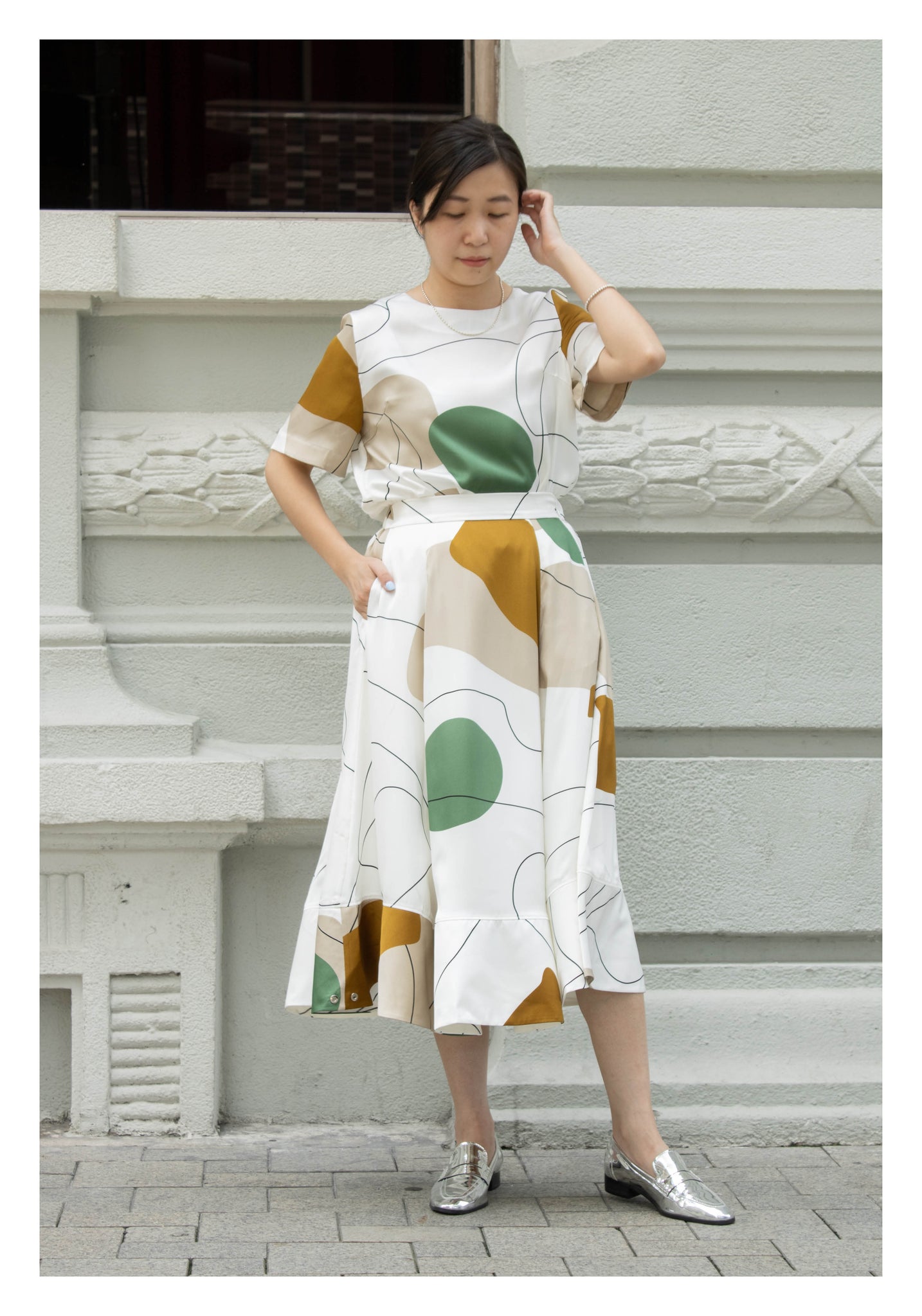 Artwork Maxi Skirt Green - whoami