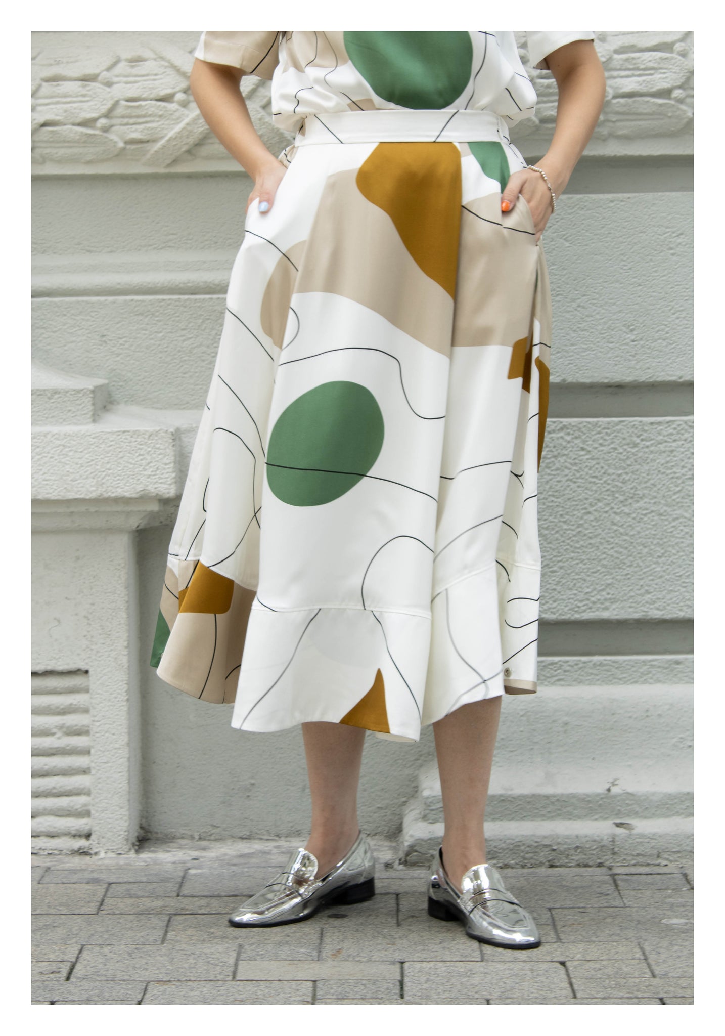 Artwork Maxi Skirt Green - whoami