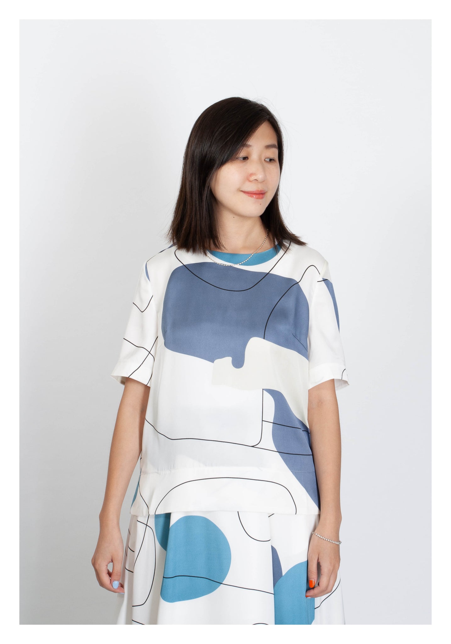 Artwork Simple Blouse Blue - whoami