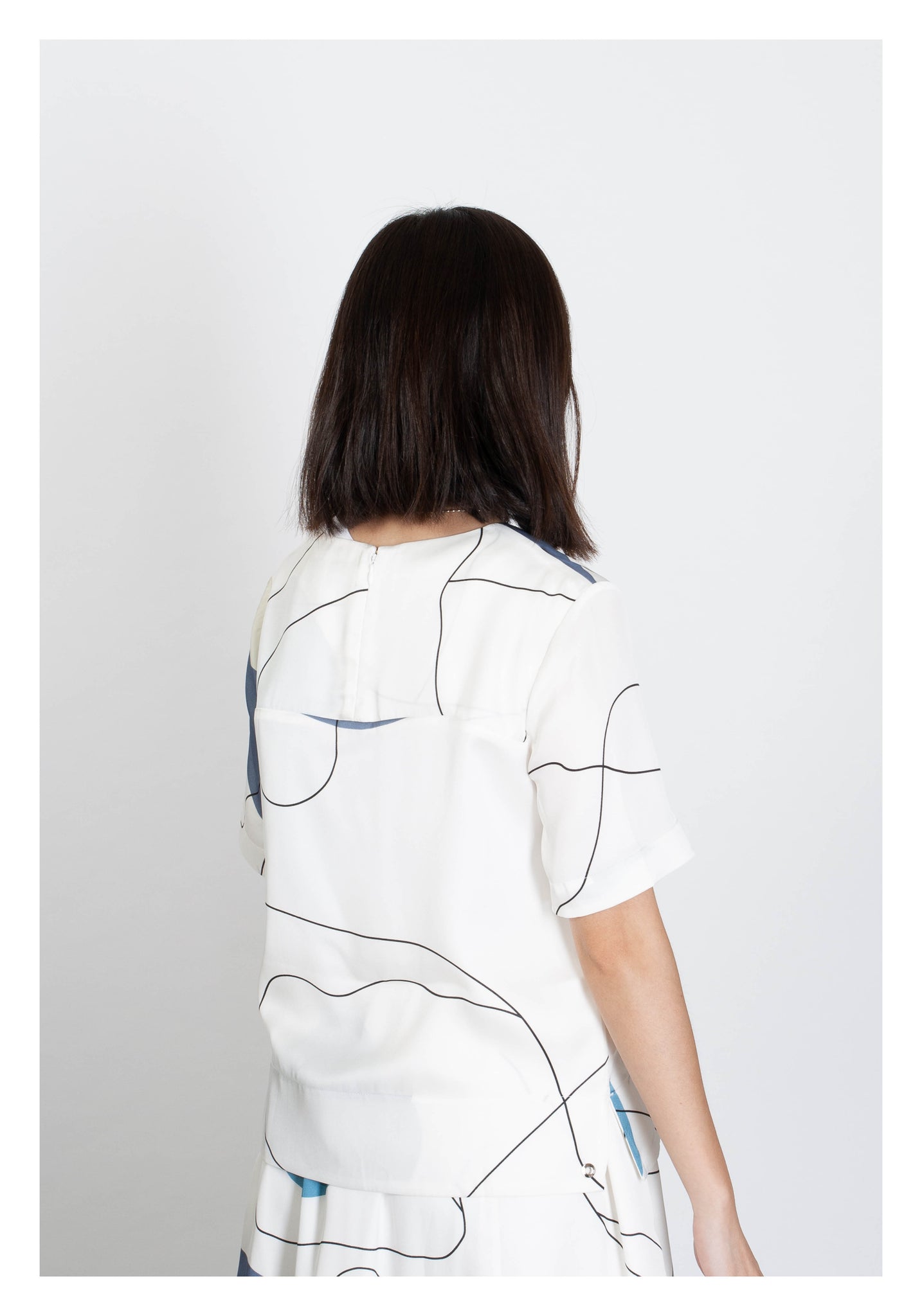 Artwork Simple Blouse Blue - whoami