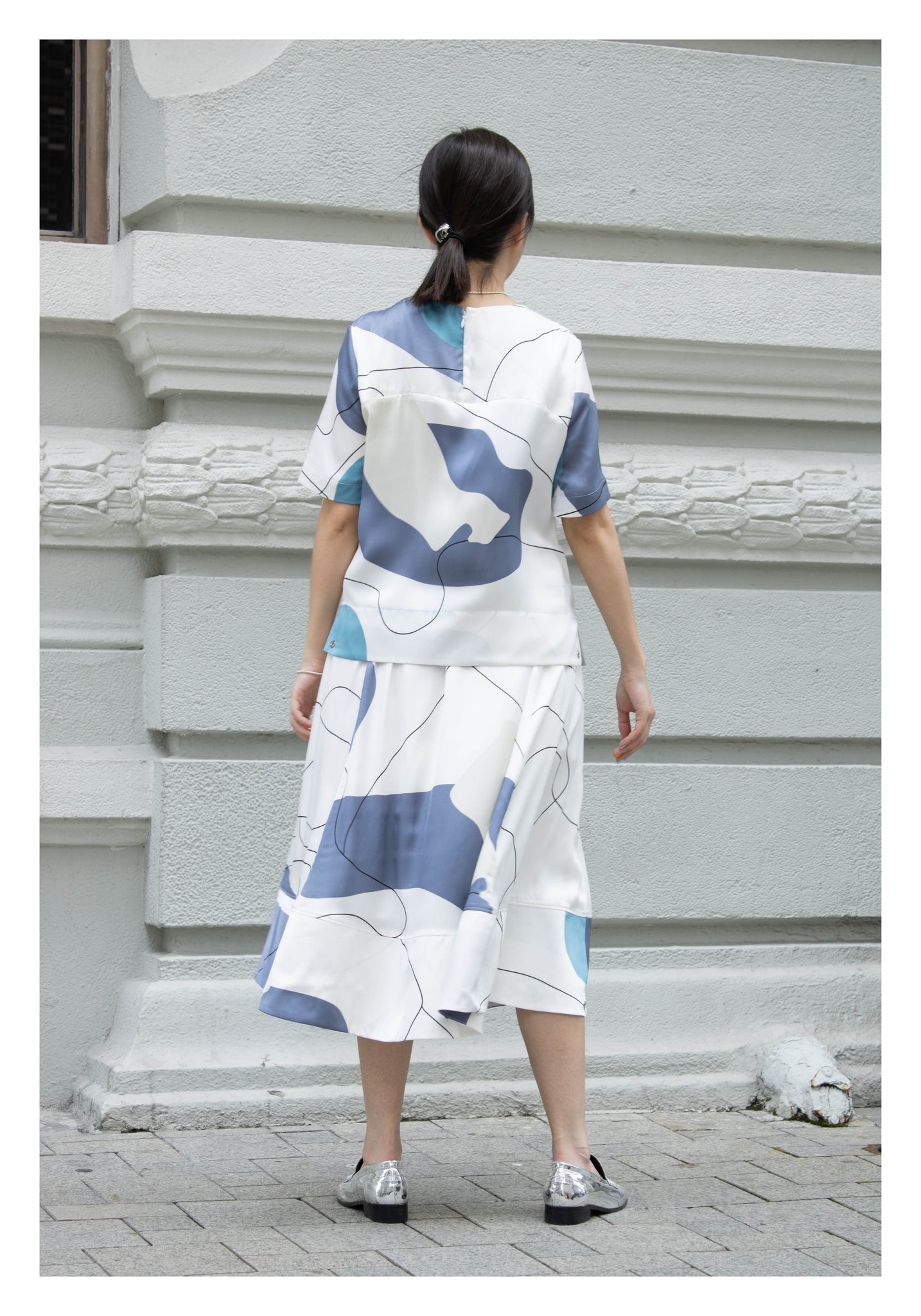 Artwork Simple Blouse Blue - whoami