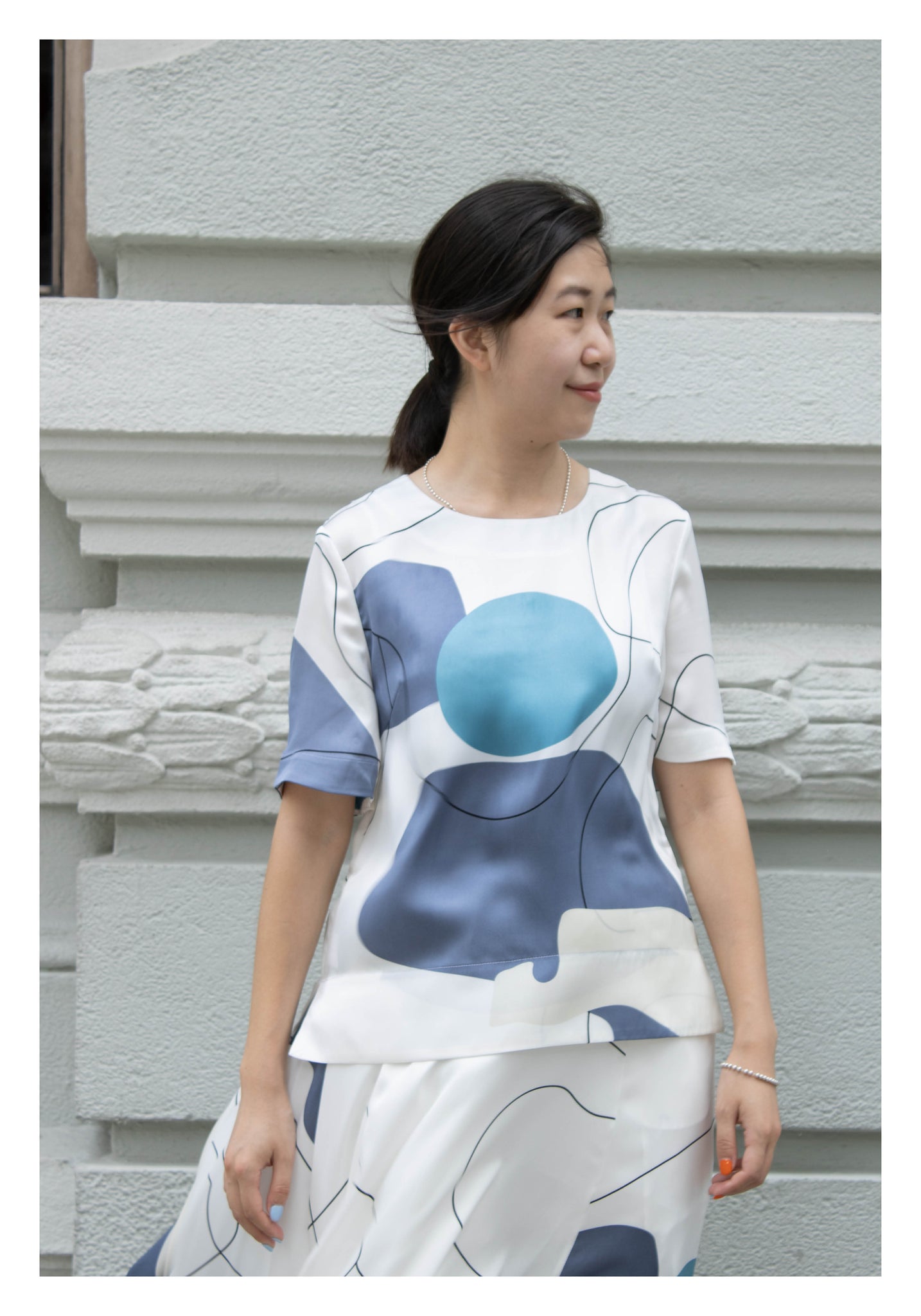 Artwork Simple Blouse Blue - whoami