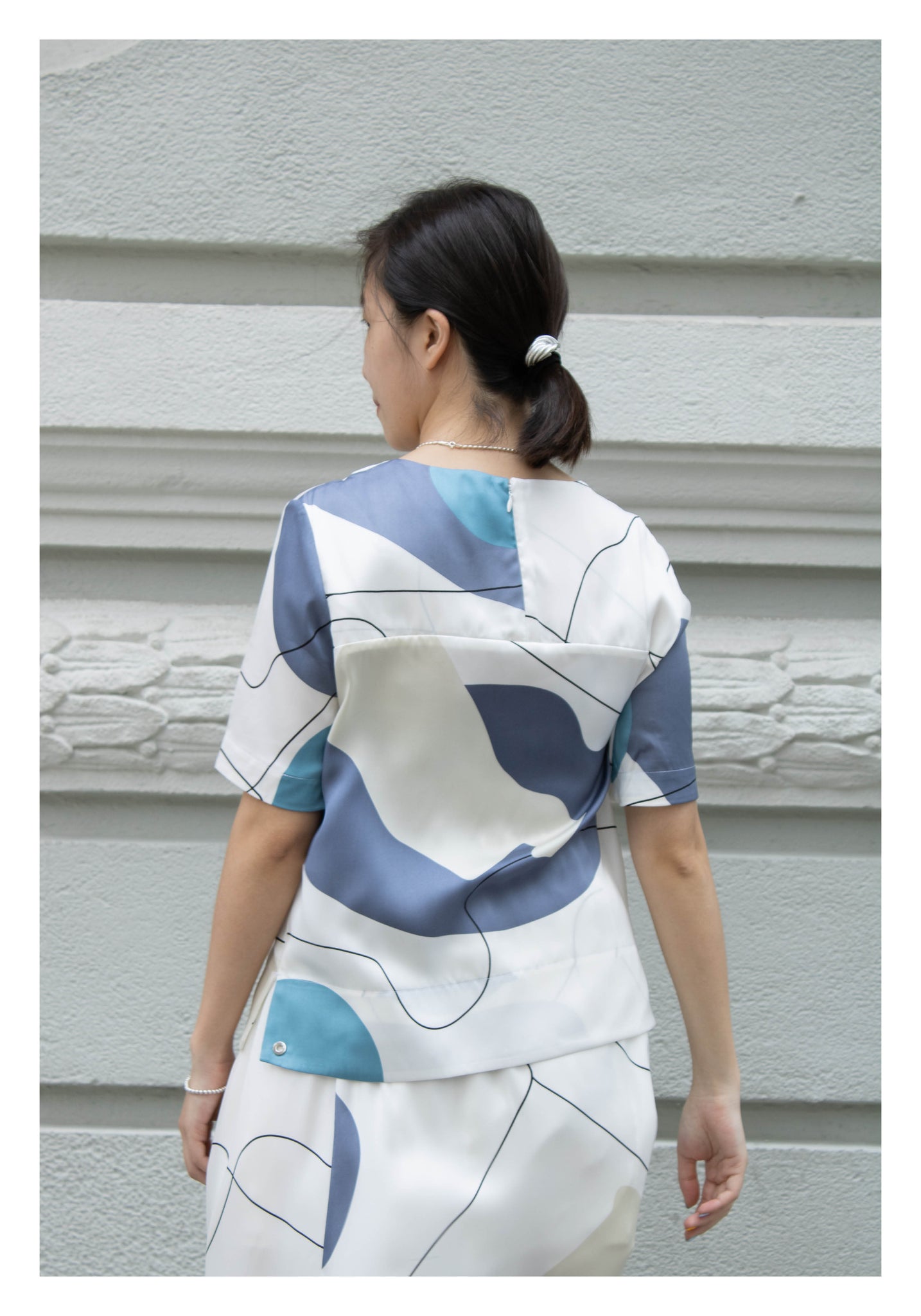 Artwork Simple Blouse Blue - whoami