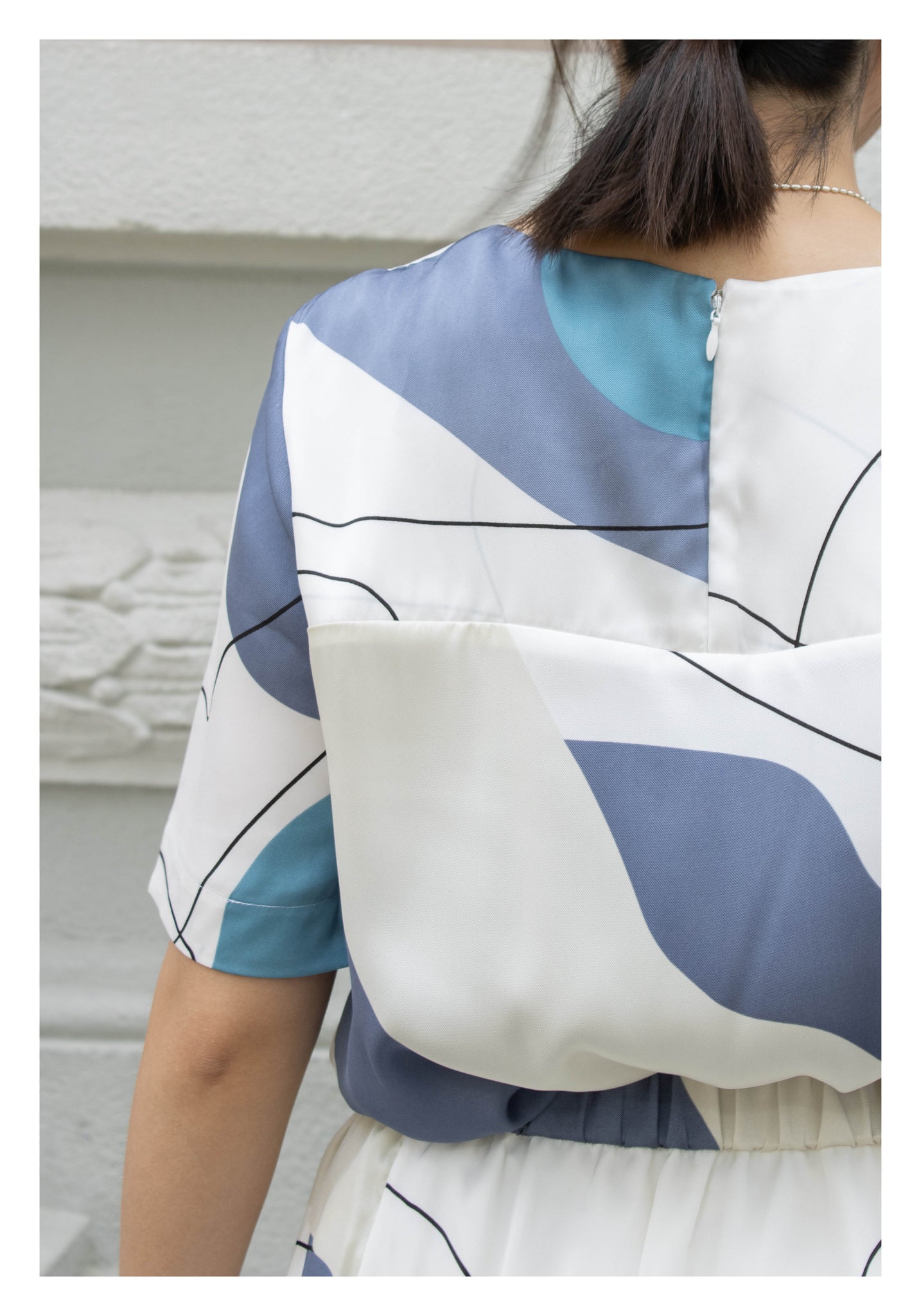 Artwork Simple Blouse Blue - whoami