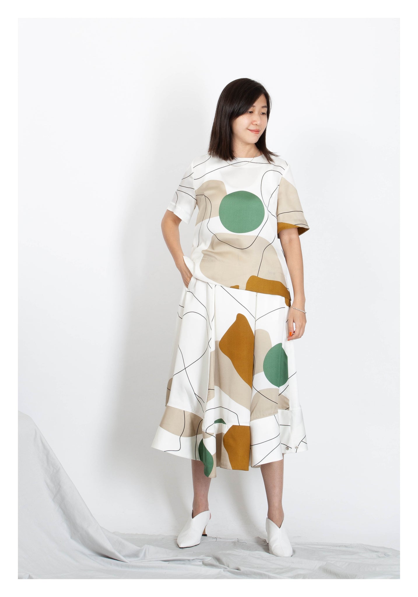 Artwork Simple Blouse Green - whoami
