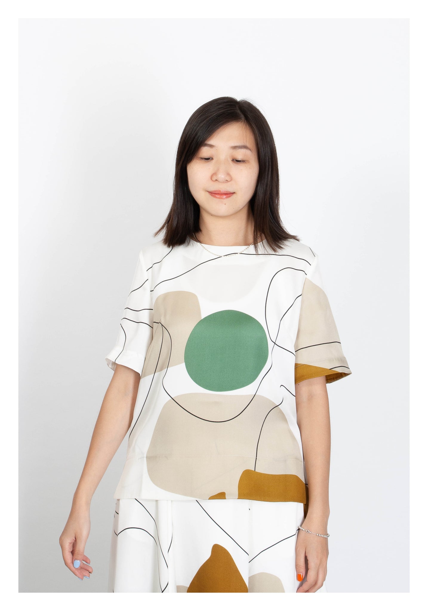Artwork Simple Blouse Green - whoami