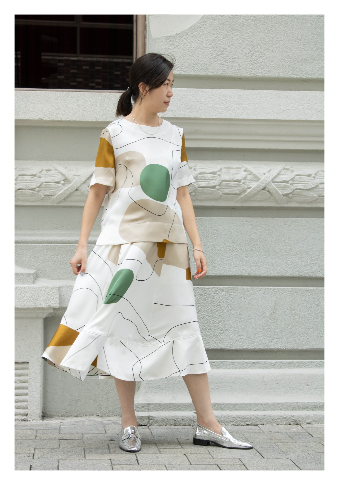 Artwork Simple Blouse Green - whoami