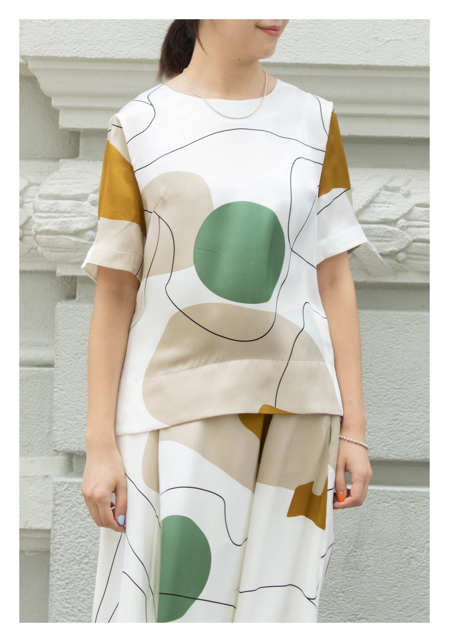Artwork Simple Blouse Green - whoami