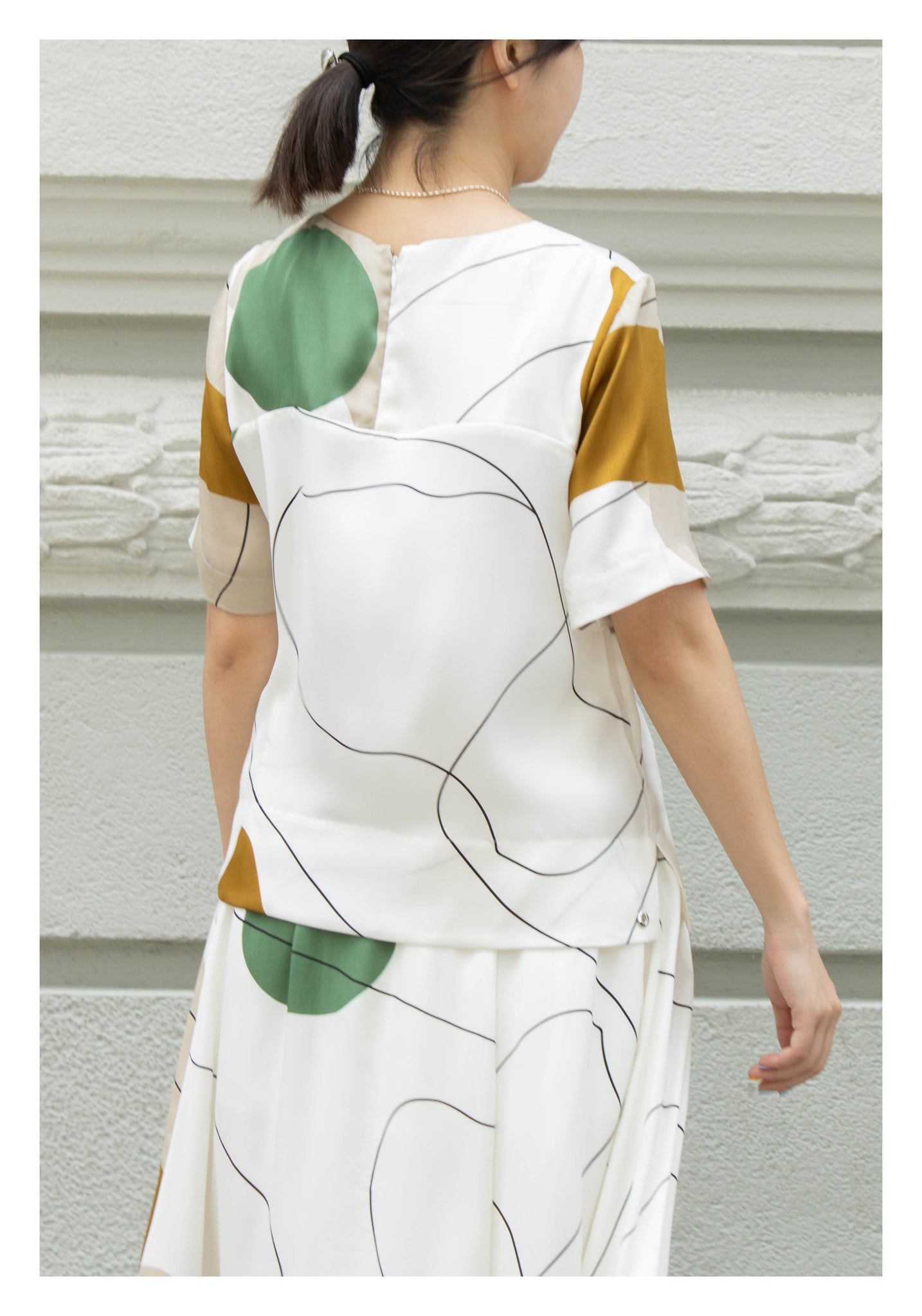 Artwork Simple Blouse Green - whoami