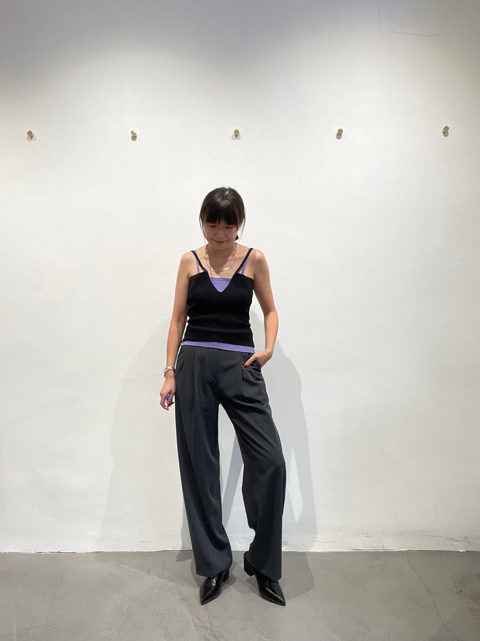Quality Side Buckle Nice Draping Pants Grey