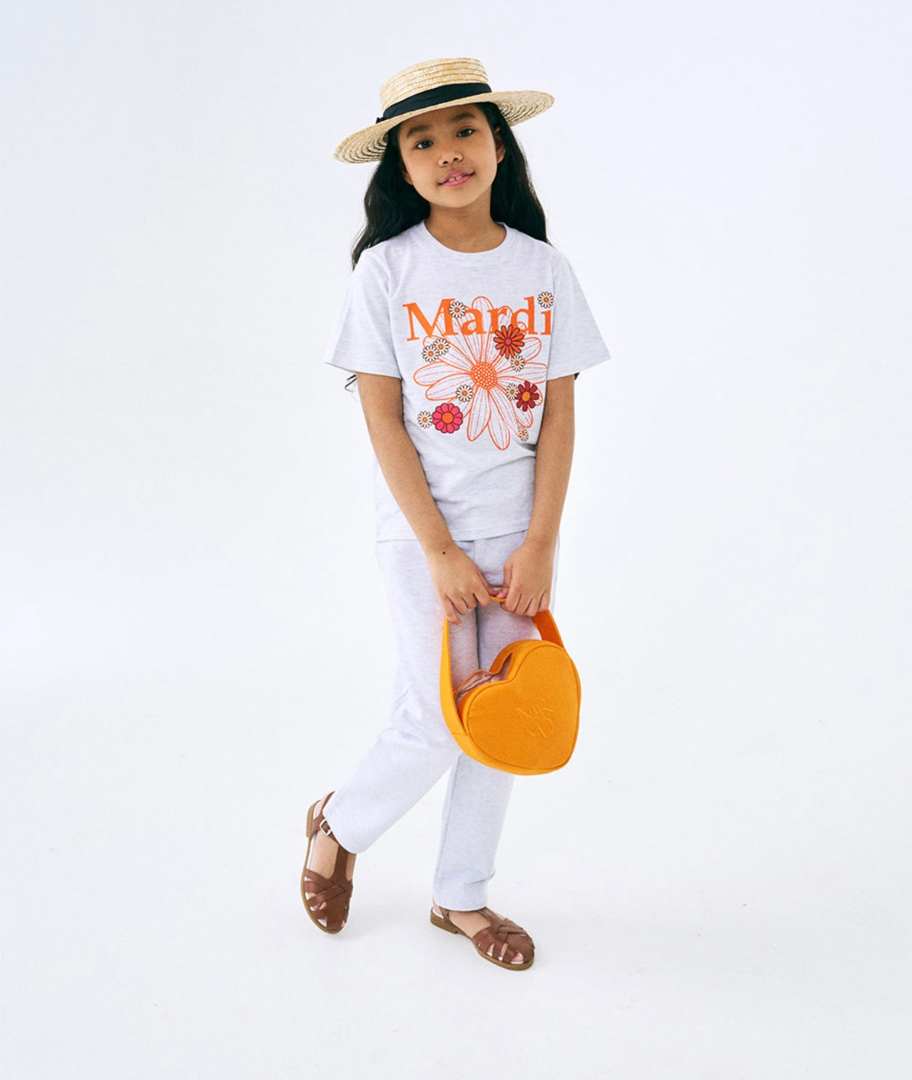 KIDS TSHIRT FLOWERMARDI BLOSSOM ORANGE