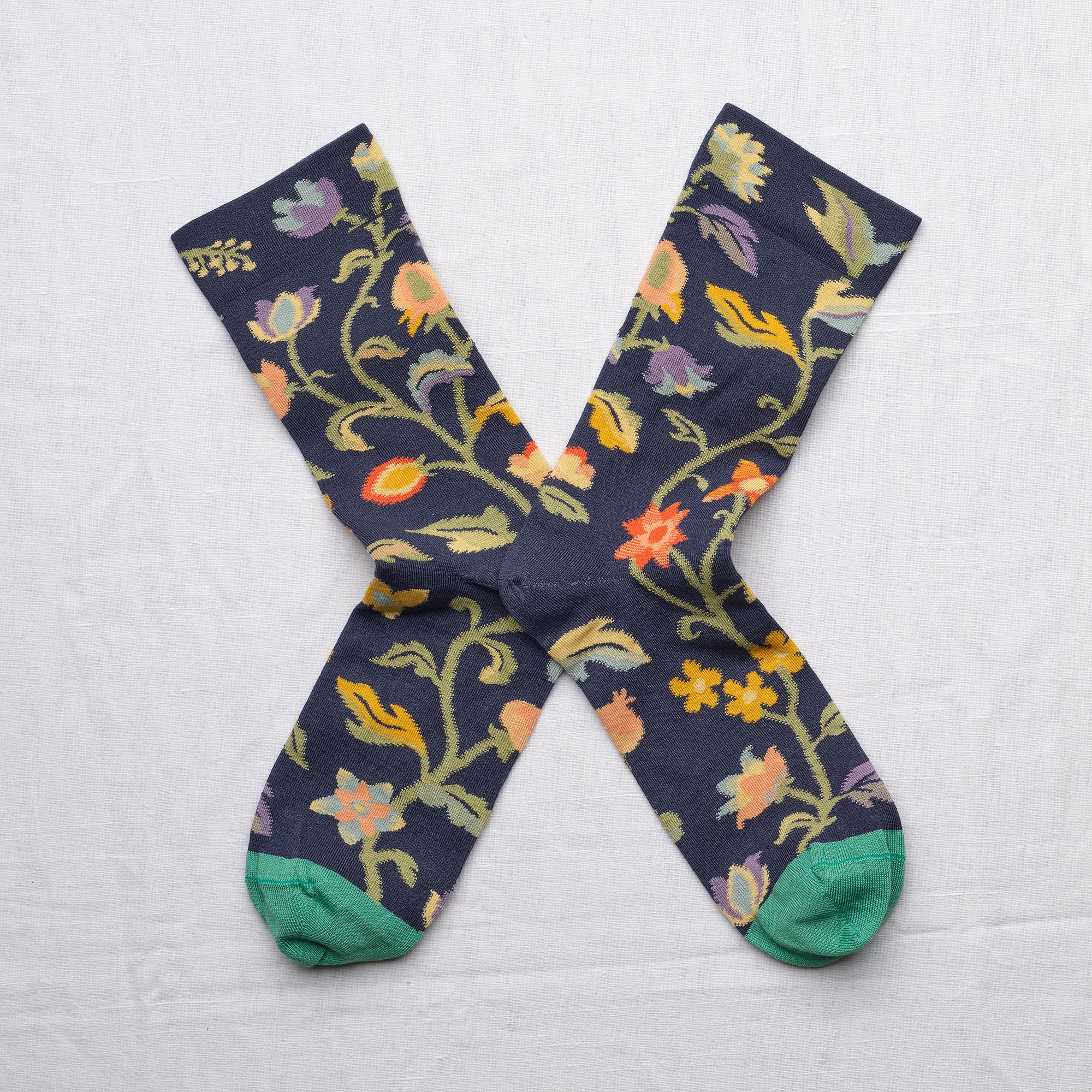 Le Bal Flower Socks Slate