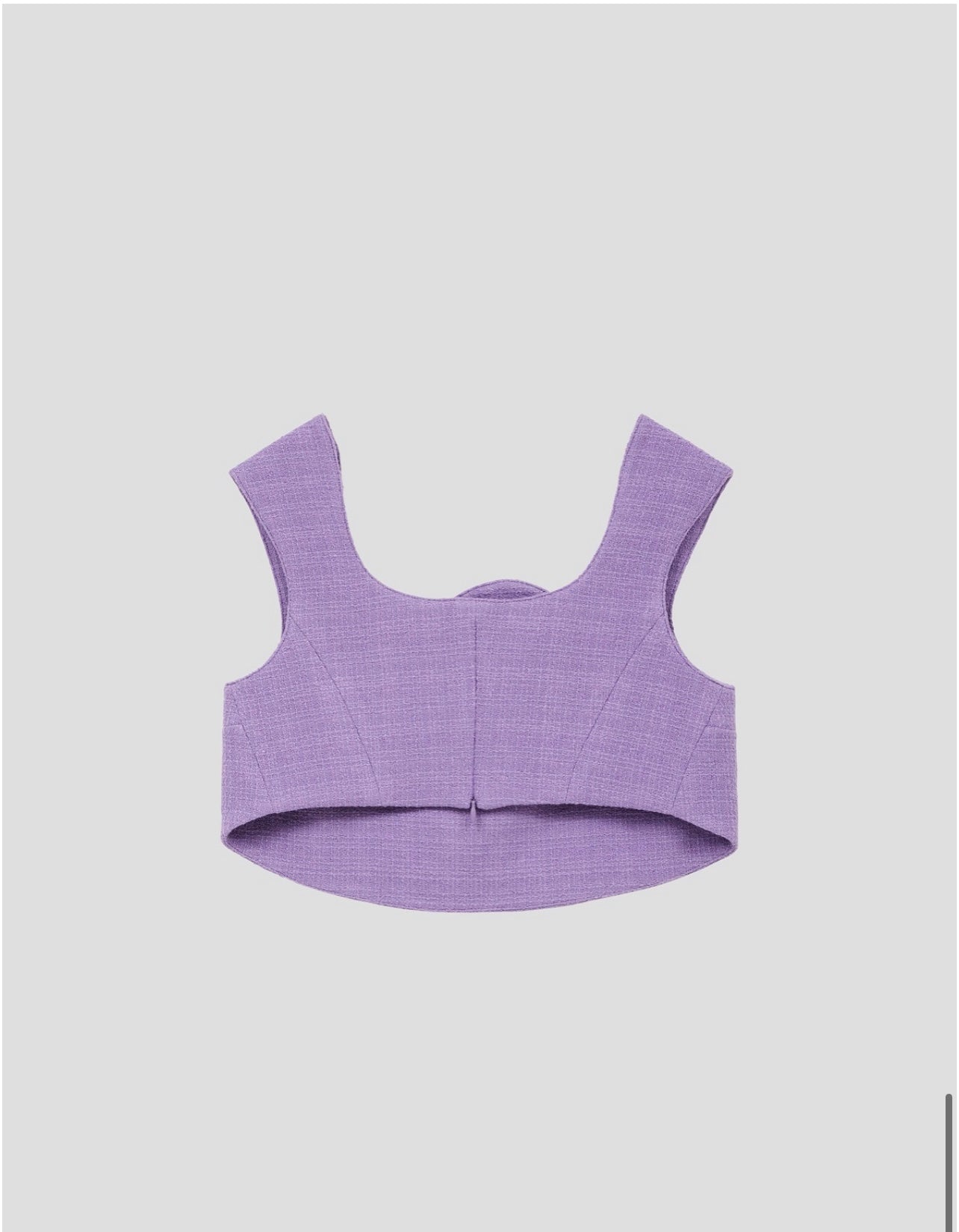 IKARO TWEED CURVED CROP TOP(LILAC)