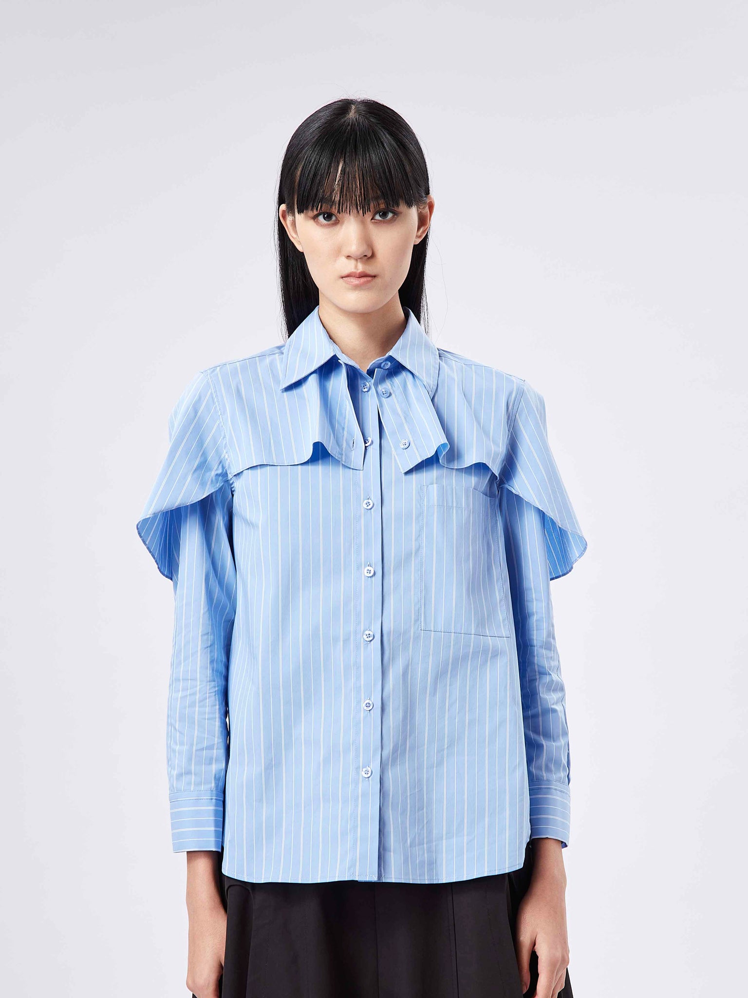 Layers Ruffle Shirt Stripe