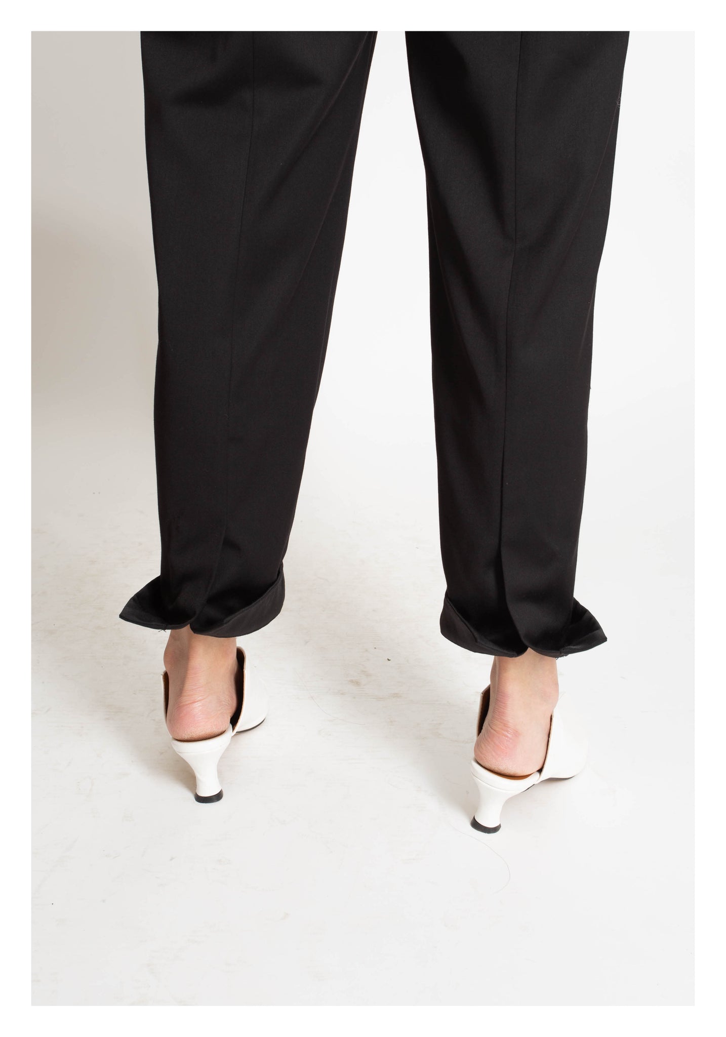 Back Slit Button Taper Pants Black - whoami