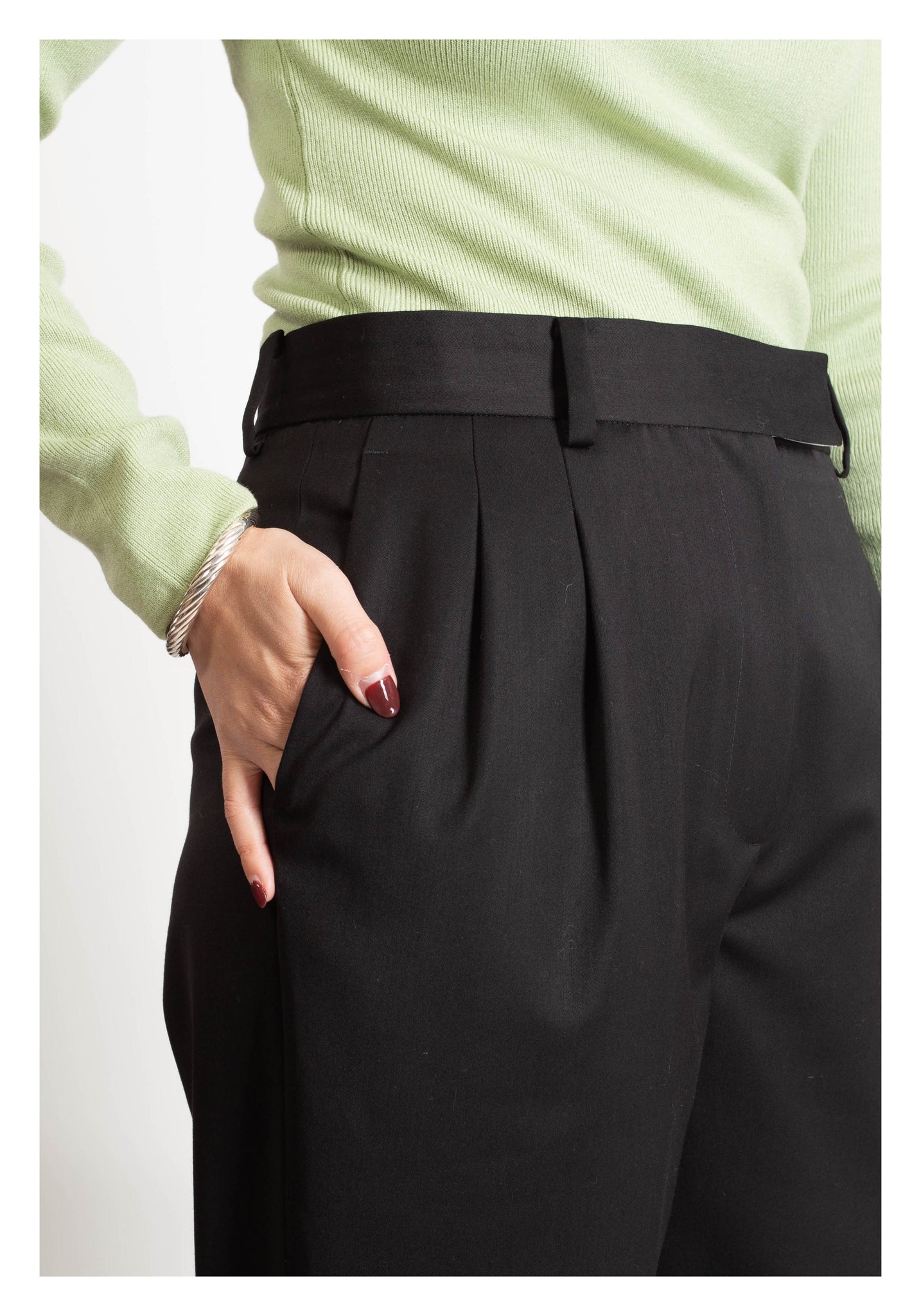 Back Slit Button Taper Pants Black - whoami
