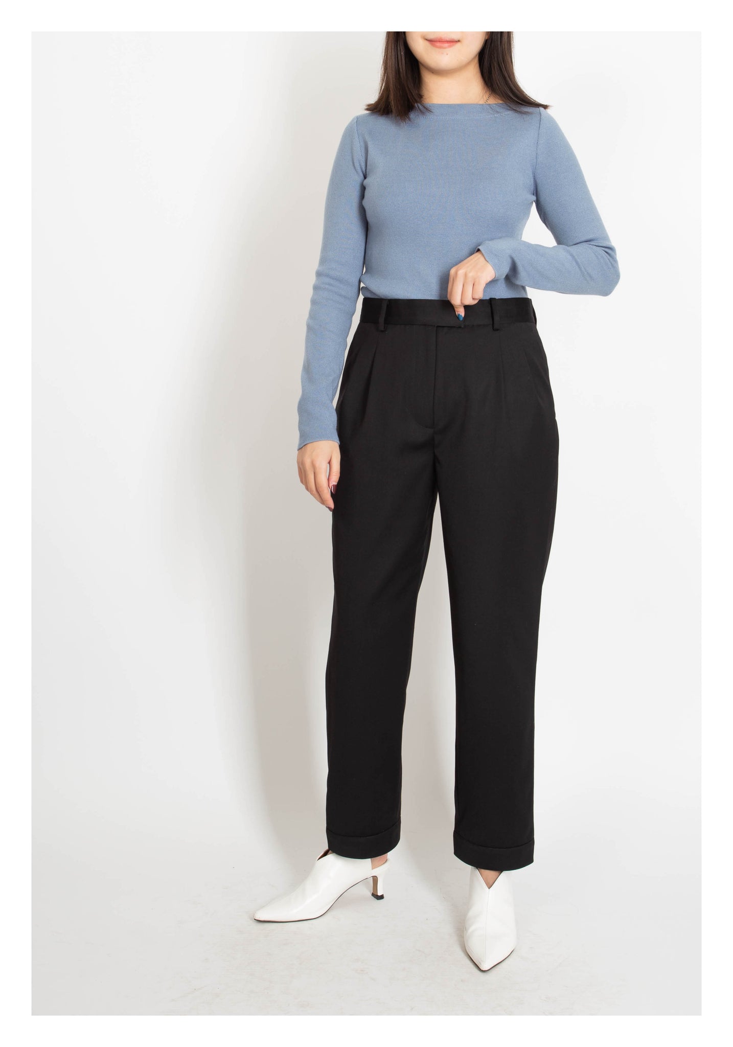 Back Slit Button Taper Pants Black - whoami