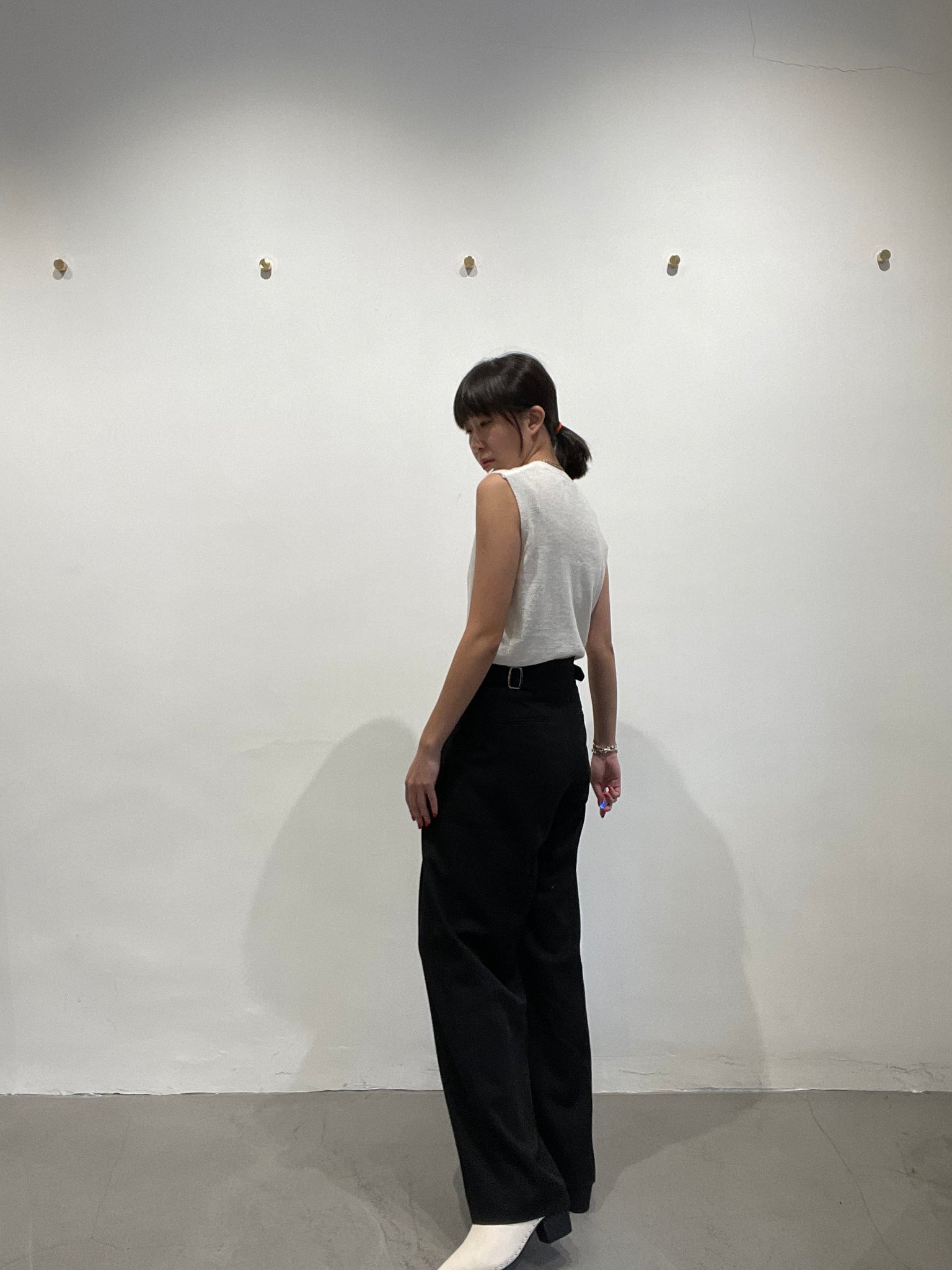 Quality Side Buckle Nice Draping Pants Black