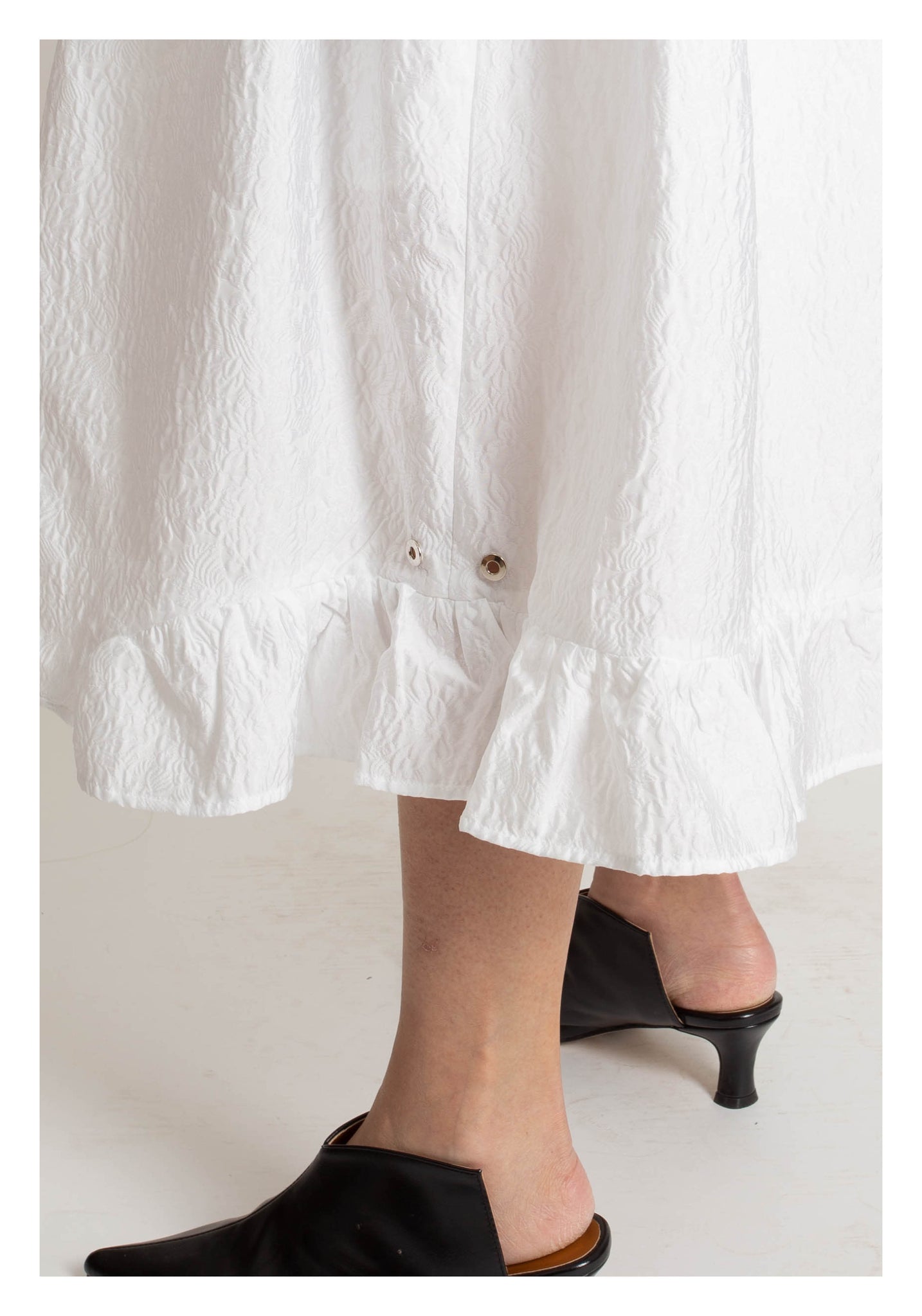 Floral Jacquard Skirt White - whoami