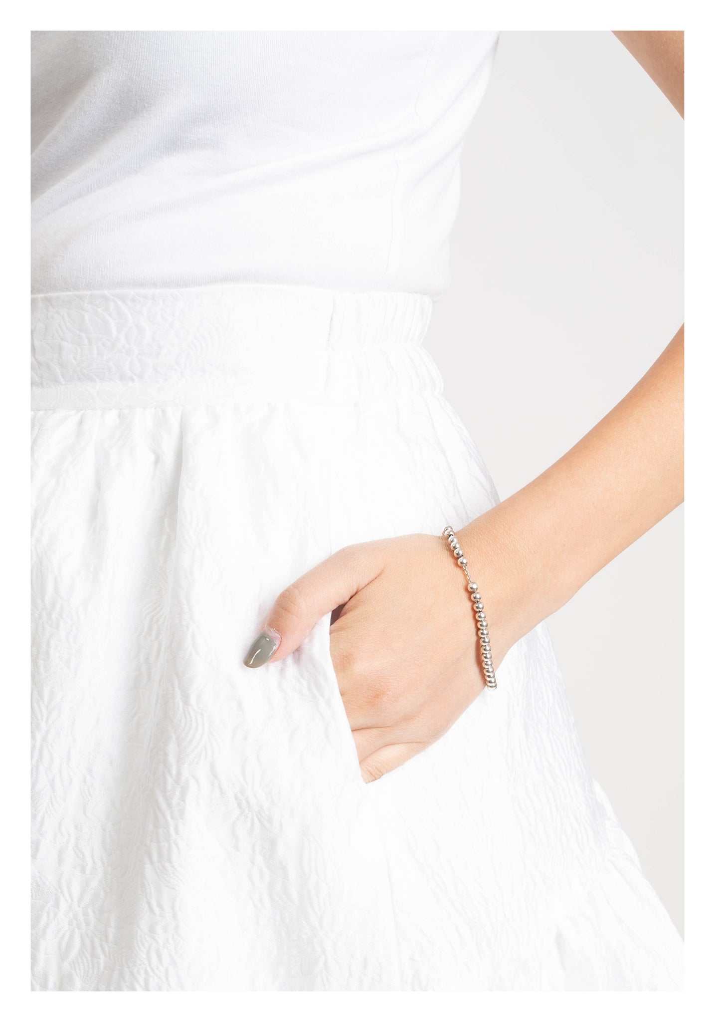 Floral Jacquard Skirt White - whoami