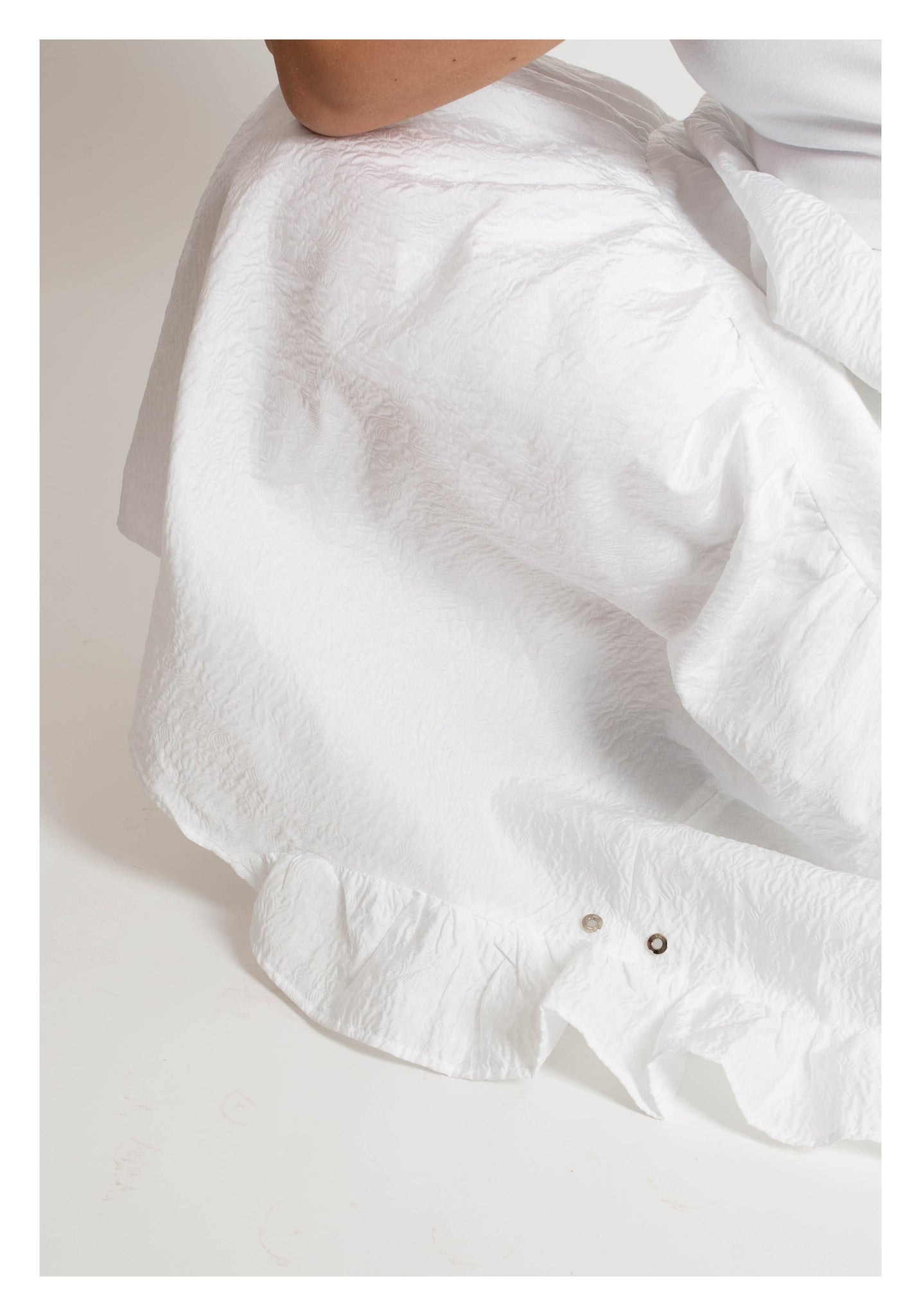 Floral Jacquard Skirt White - whoami